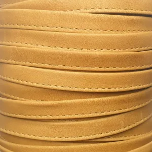 10 MM 3/8" FOUR FOLD 1 ROW STITCHED TAN (5 YARDS)