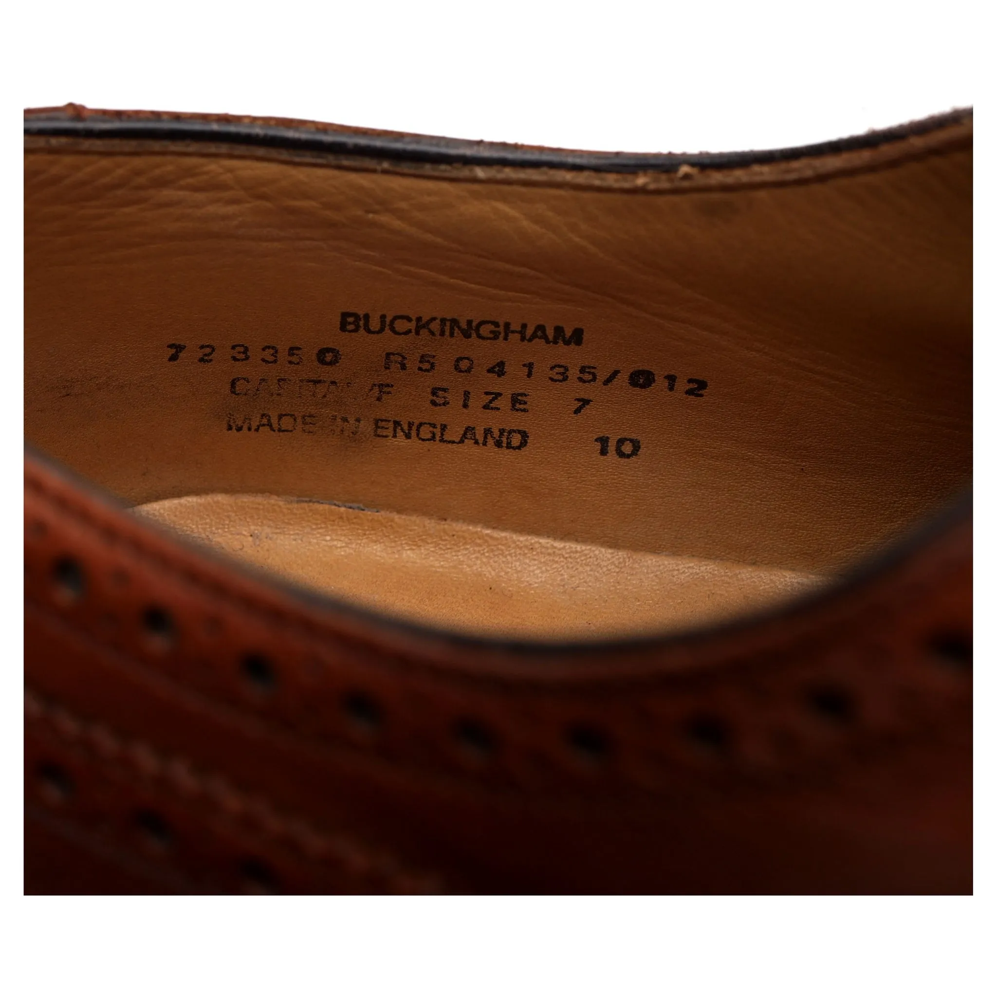 1880 'Buckingham' Tan Brown Leather Oxford Brogue UK 7 F