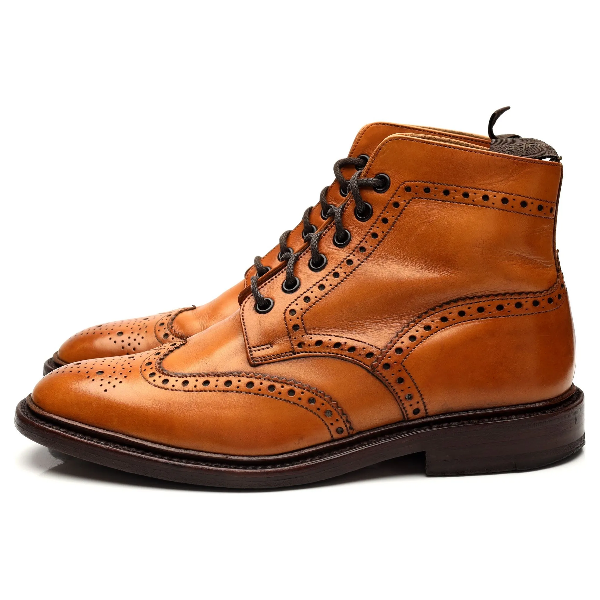 1880 'Burford 2' Tan Brown Leather Brogue Boots UK 7 F