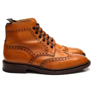 1880 'Burford 2' Tan Brown Leather Brogue Boots UK 7 F