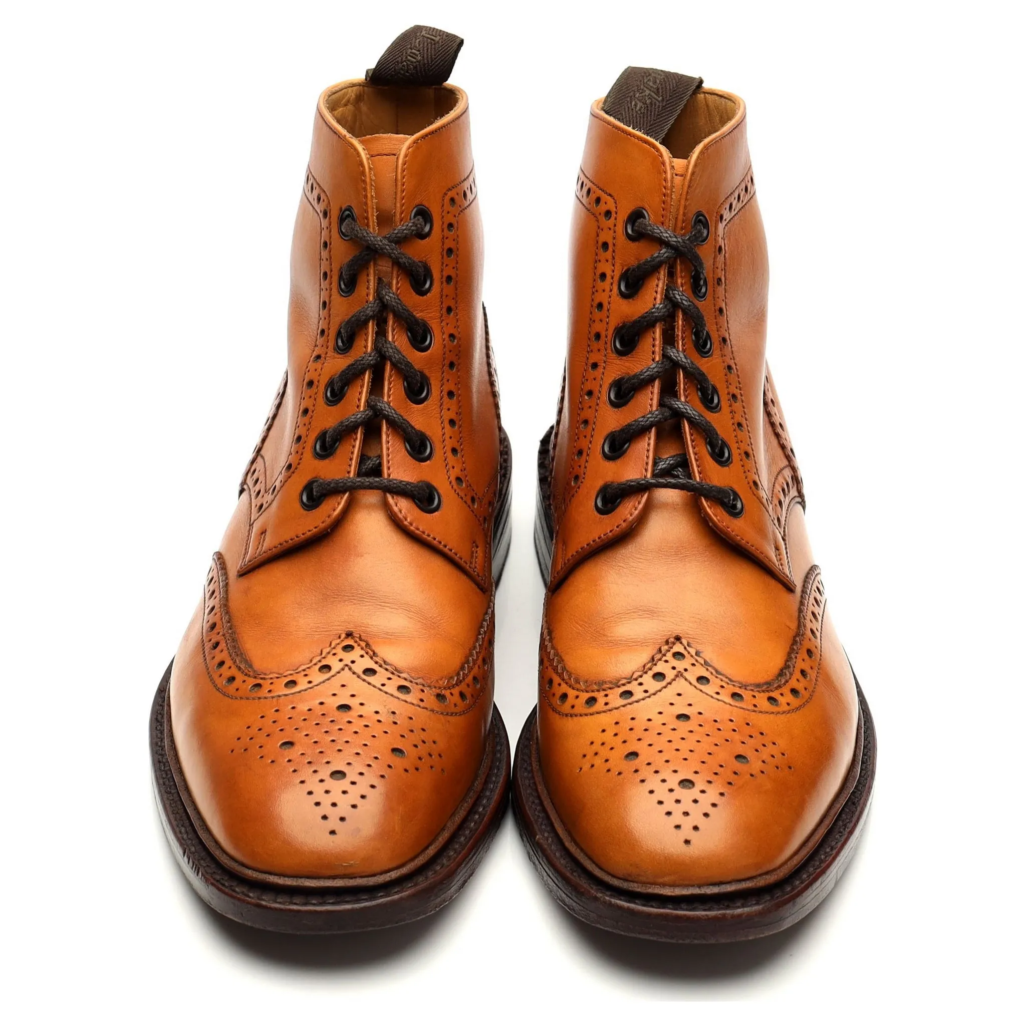 1880 'Burford 2' Tan Brown Leather Brogue Boots UK 7 F