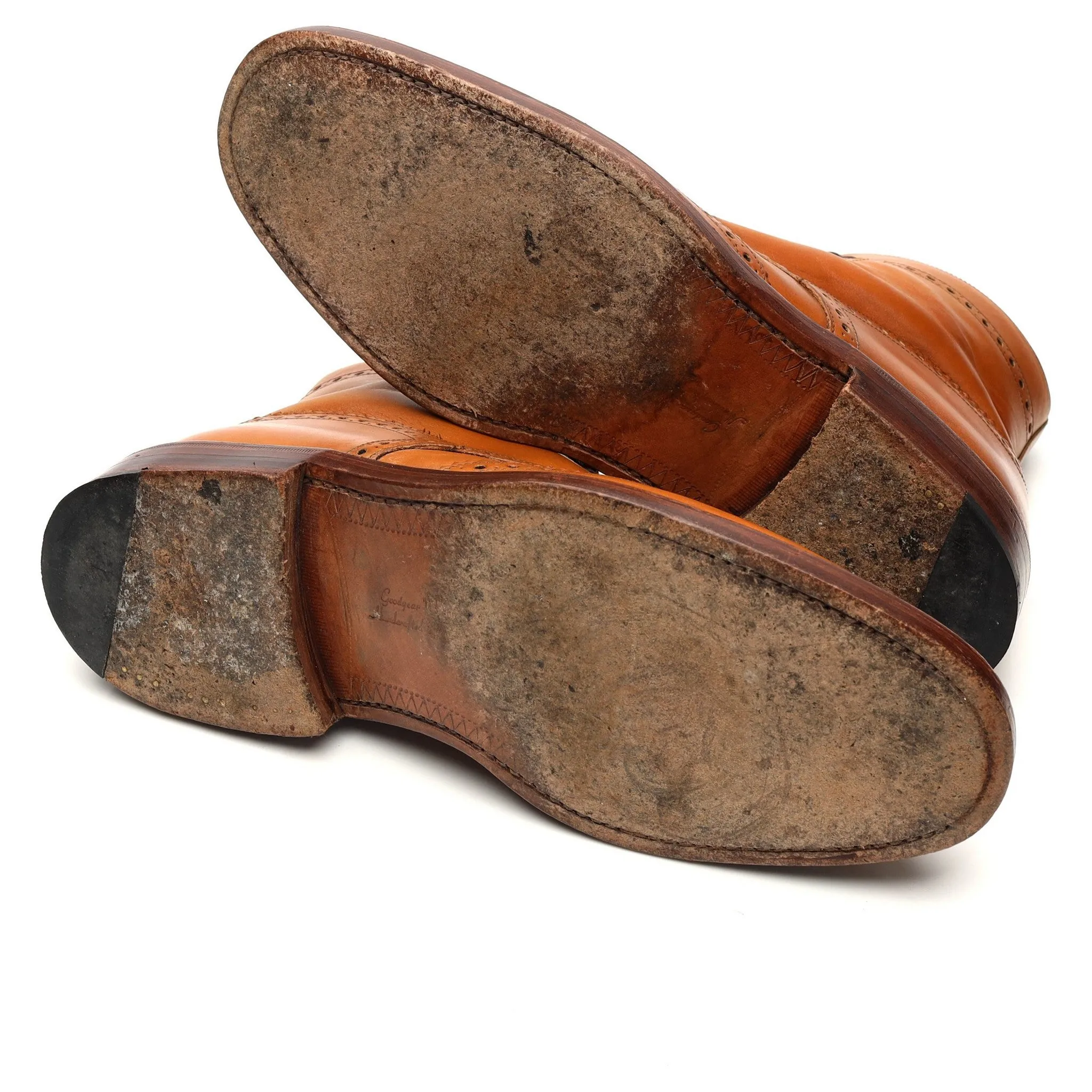 1880 'Burford' Tan Brown Brogue Boot UK 8 F