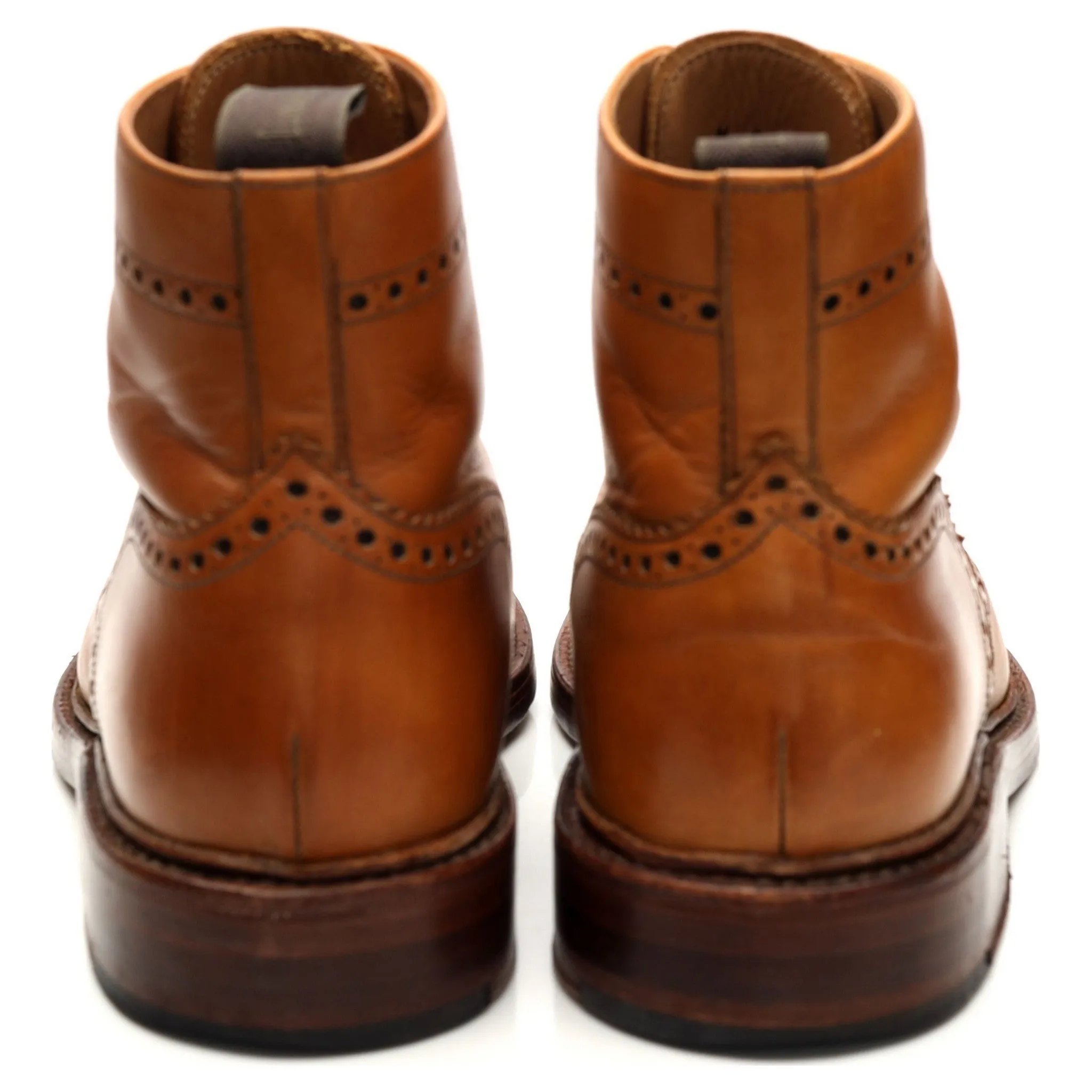 1880 'Burford' Tan Brown Brogue Boot UK 8 F
