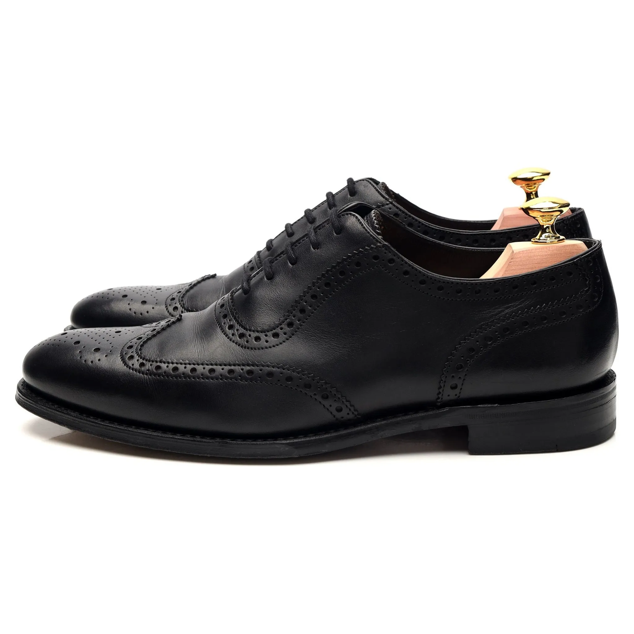 1880 Classic 'Hodges' Black Leather Oxford Brogue UK 7 F