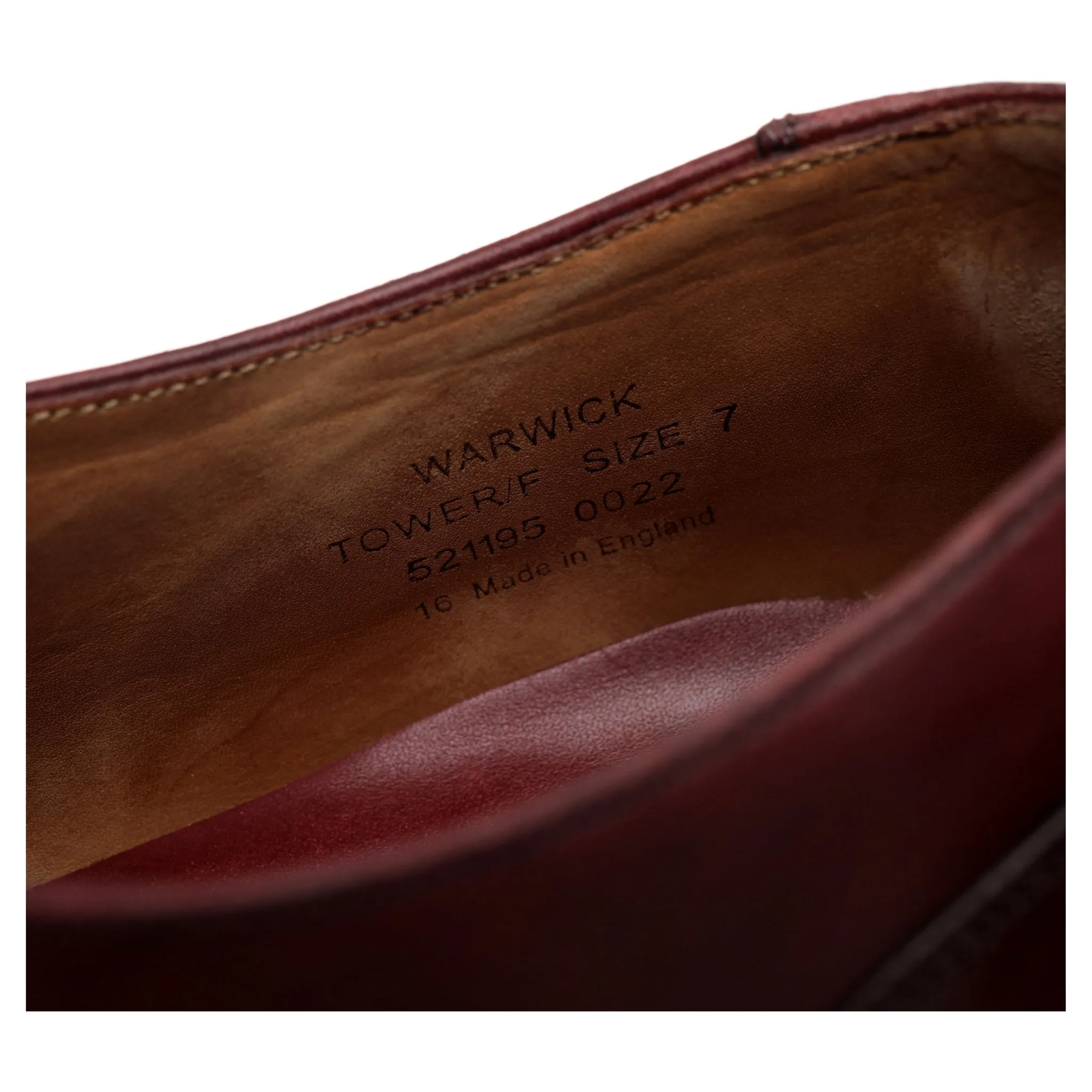 1880 Export Grade 'Warwick' Burgundy Leather Oxford UK 7 F