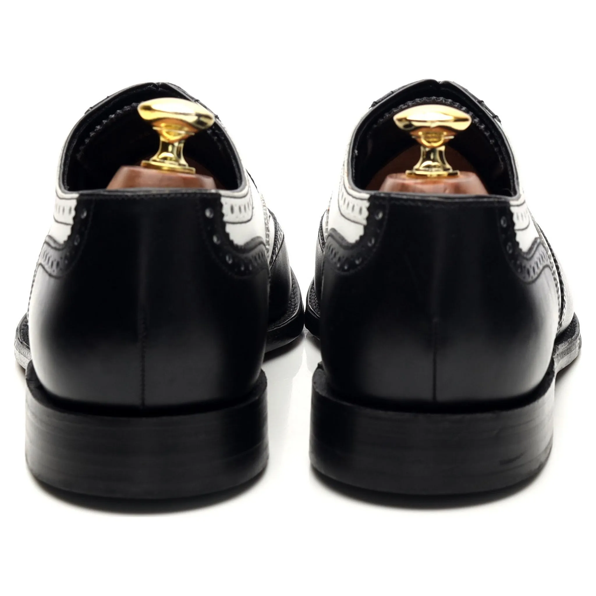 1880 'Sloane' Black and White Leather Spectator Oxford Brogue UK 8 F