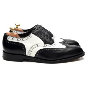 1880 'Sloane' Black and White Leather Spectator Oxford Brogue UK 8 F