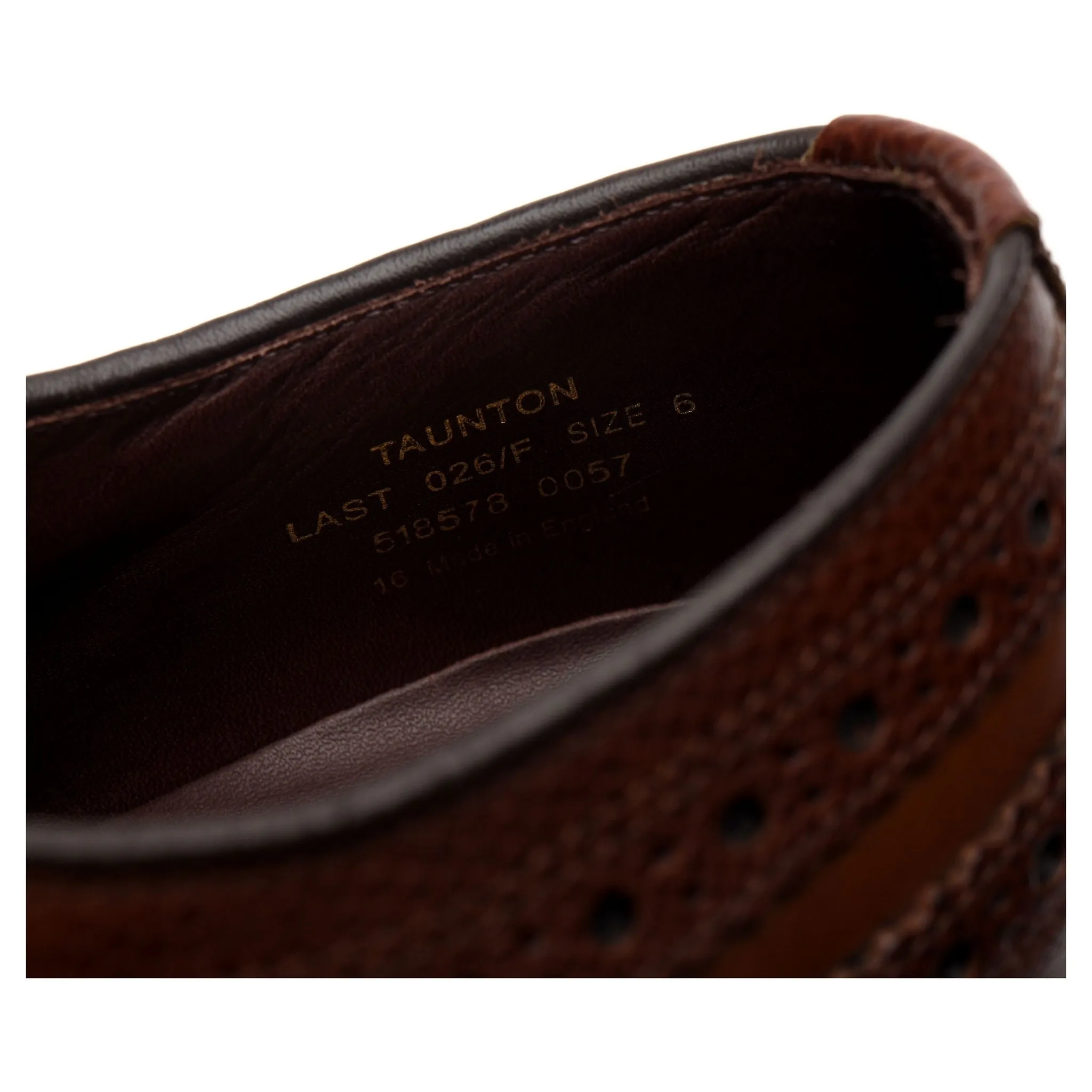 1880 'Taunton' Dark Brown Leather Derby Brogue UK 6 F