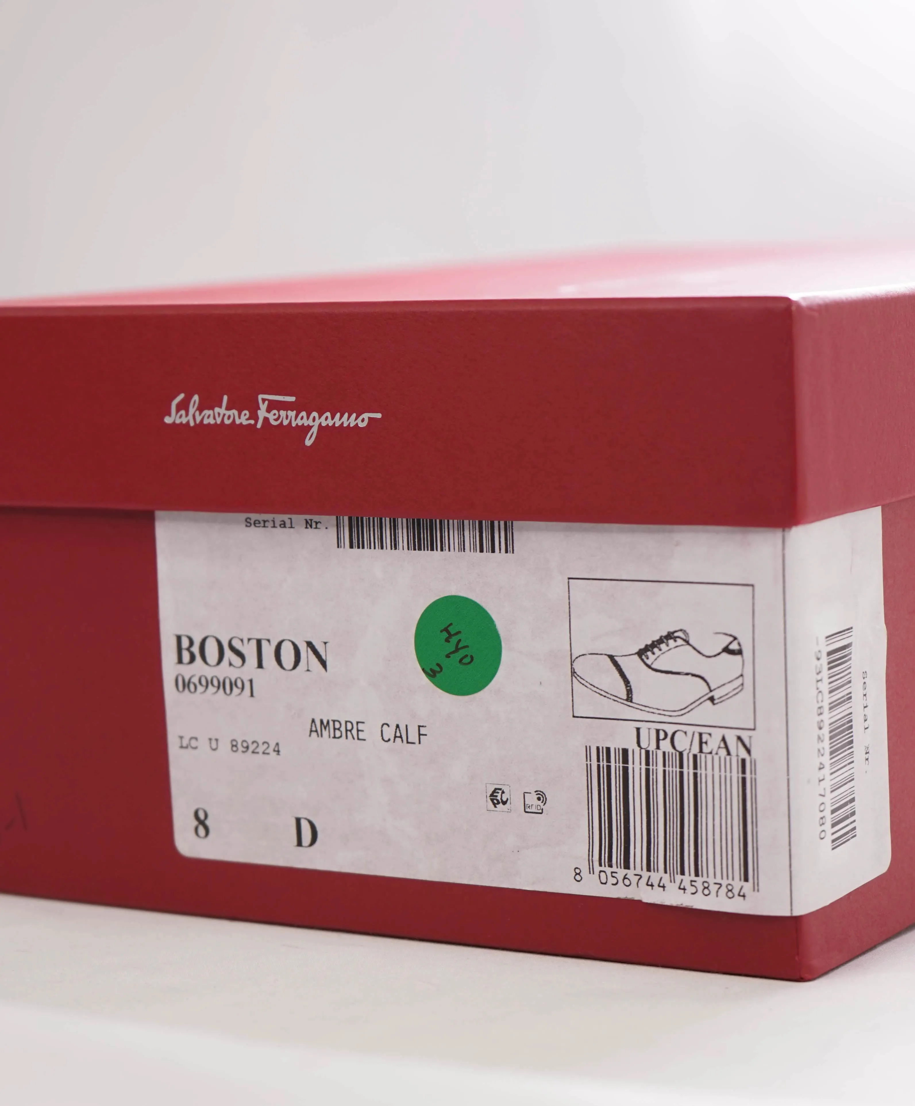 $750 SALVATORE FERRAGAMO - "BOSTON" Apron-Toe Oxford - 8 D US