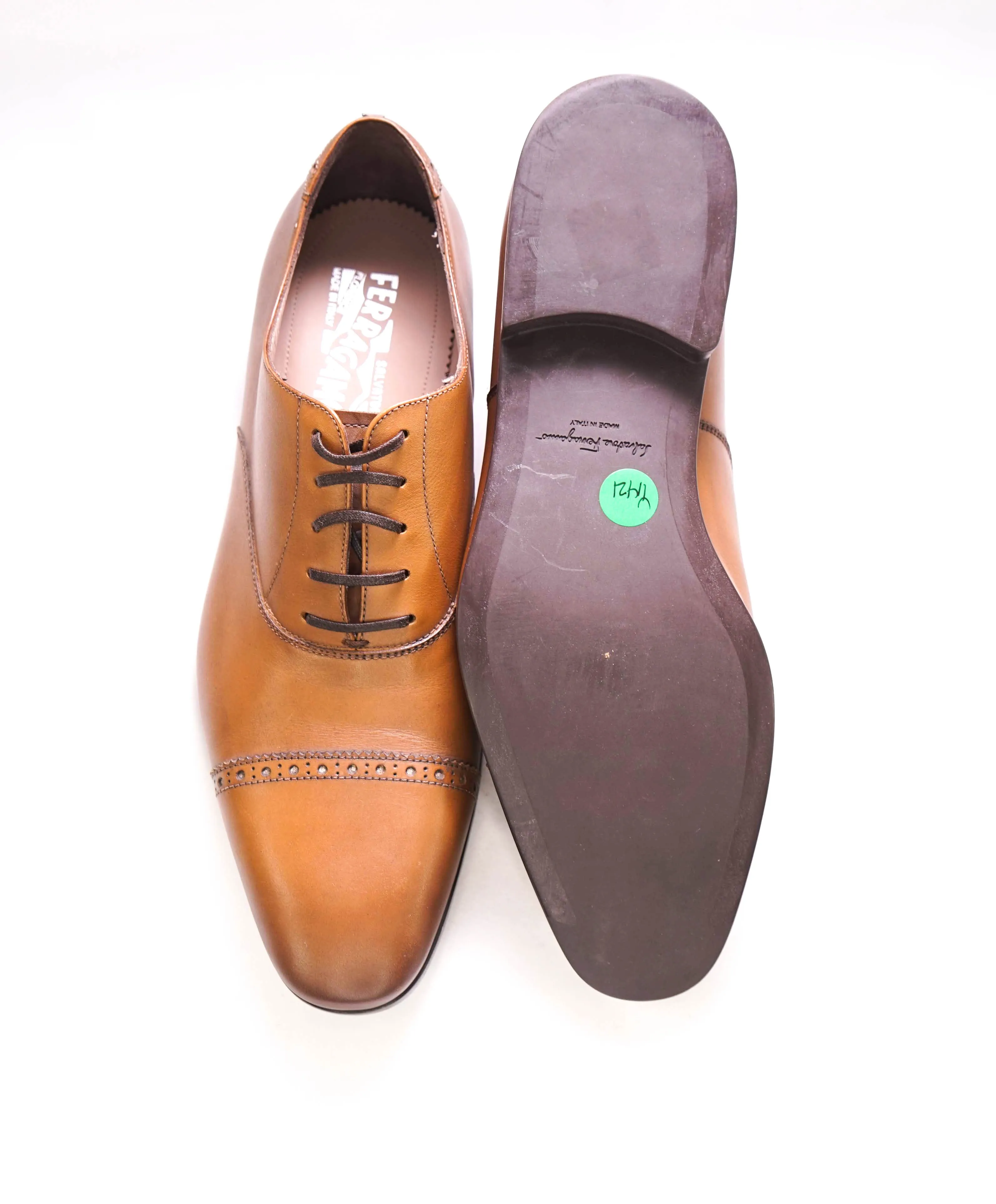 $750 SALVATORE FERRAGAMO - "TRISTANO" Apron-Toe Oxford - 9.5 E US