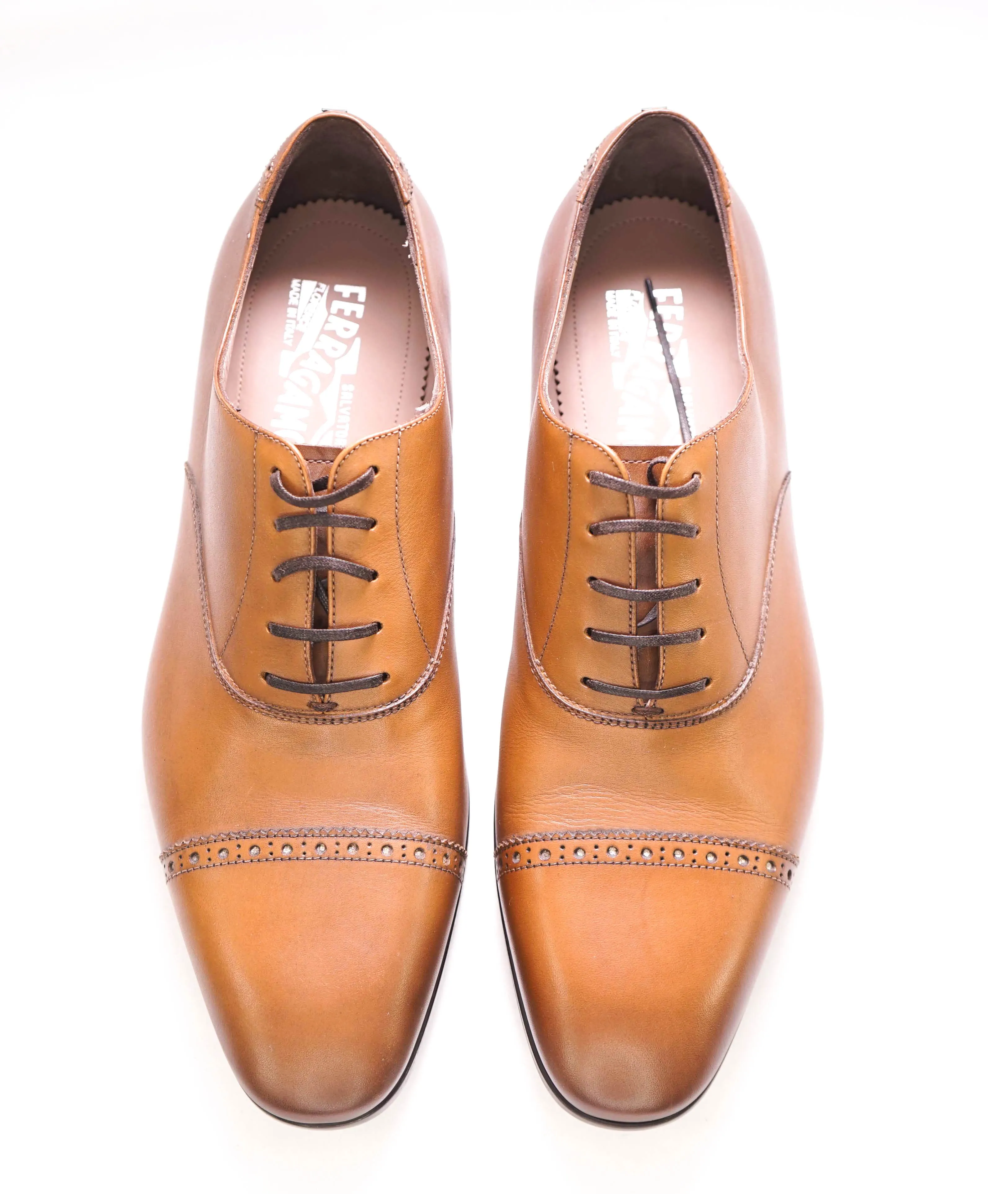 $750 SALVATORE FERRAGAMO - "TRISTANO" Apron-Toe Oxford - 9.5 E US