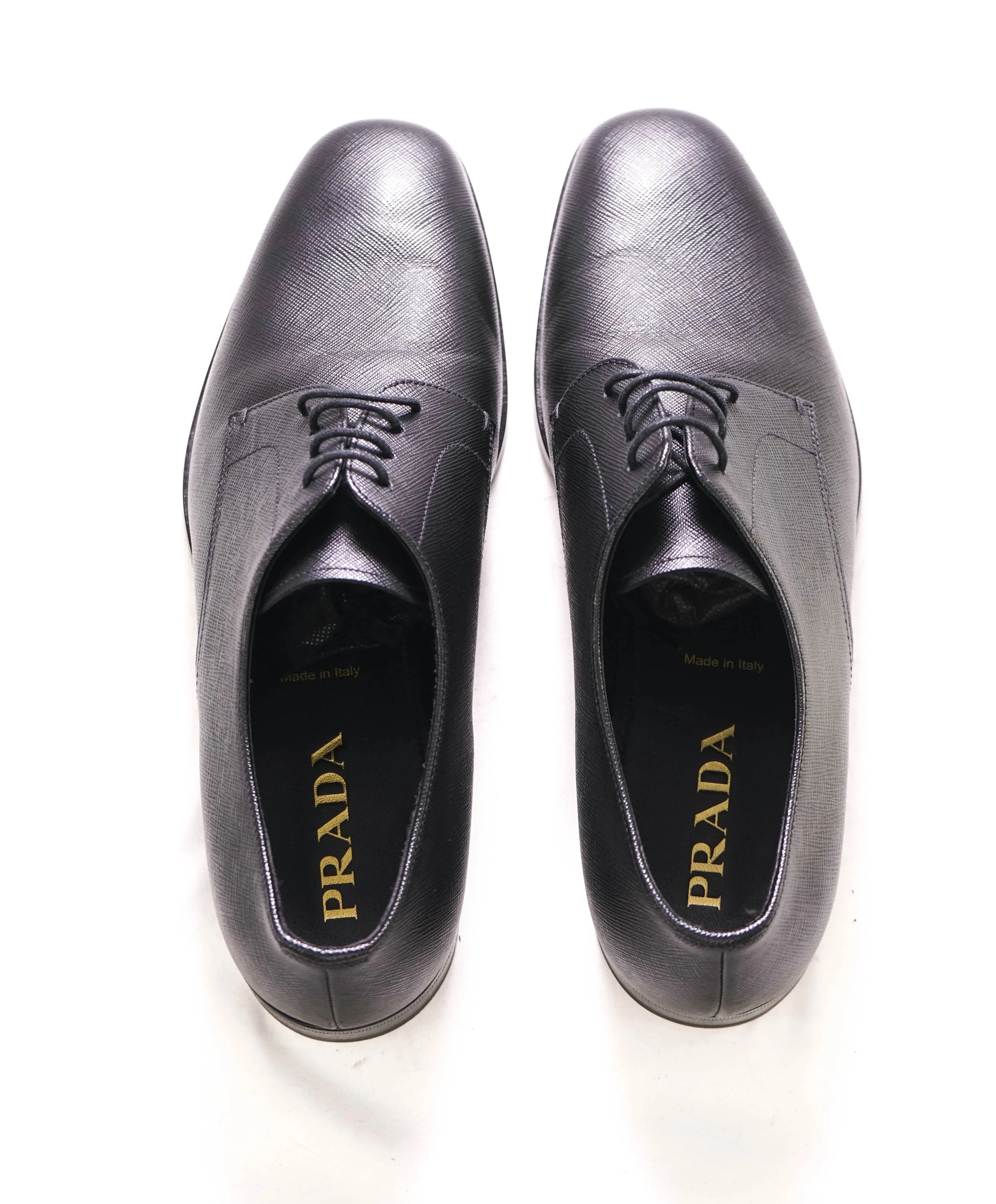 $950 PRADA - Black Saffiano Leather Derby / Oxfords - 10.5US (9.5 Prada)
