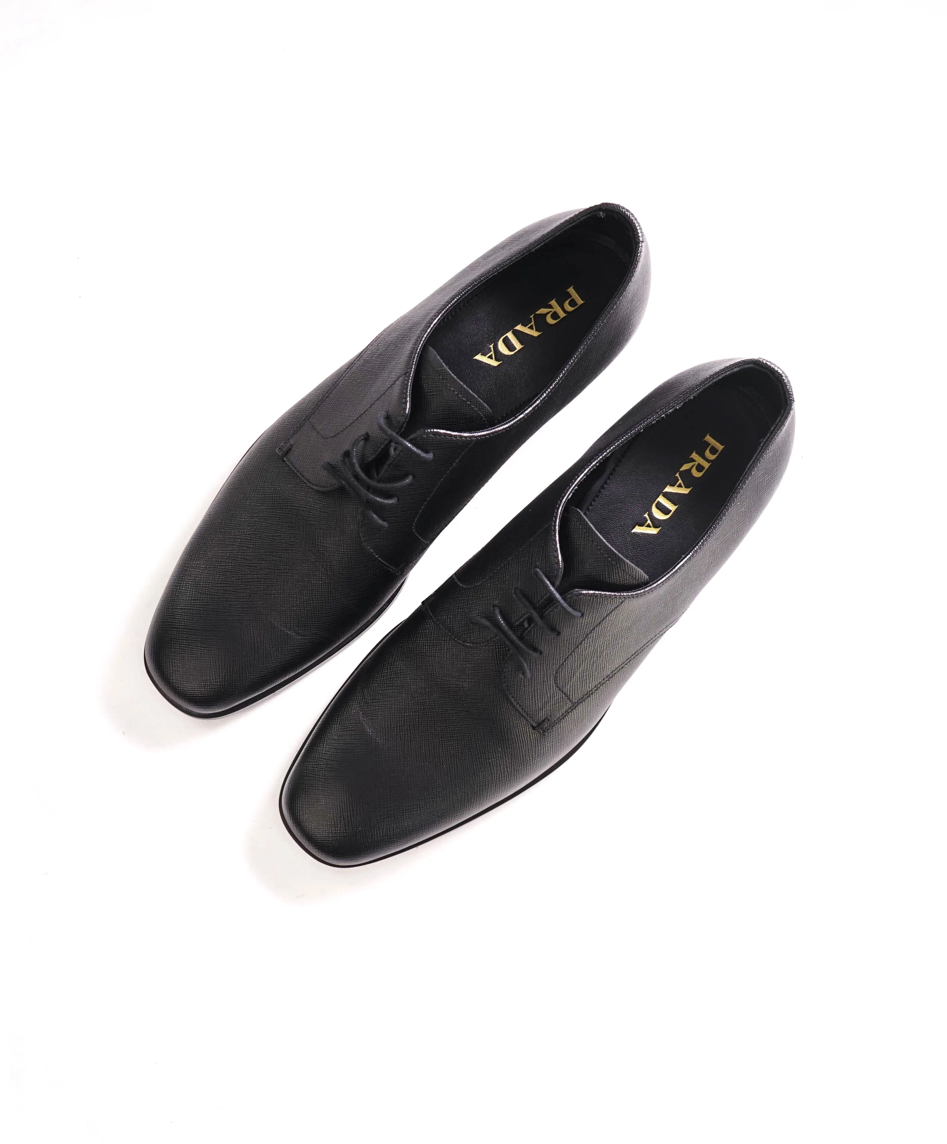 $950 PRADA - Black Saffiano Leather Derby / Oxfords - 10.5US (9.5 Prada)