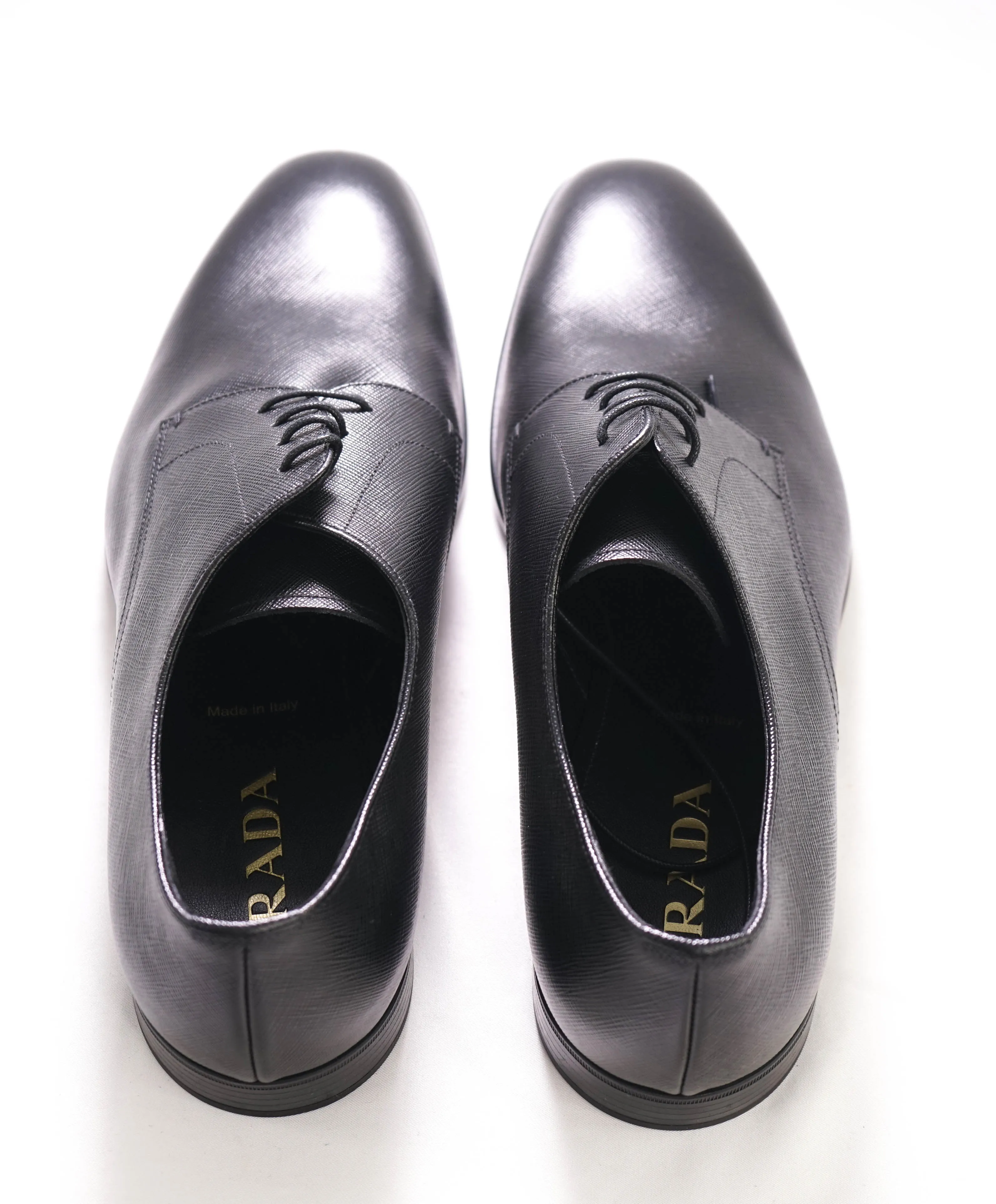 $950 PRADA - Black Saffiano Leather Oxfords - 11.5US (10.5 Prada)