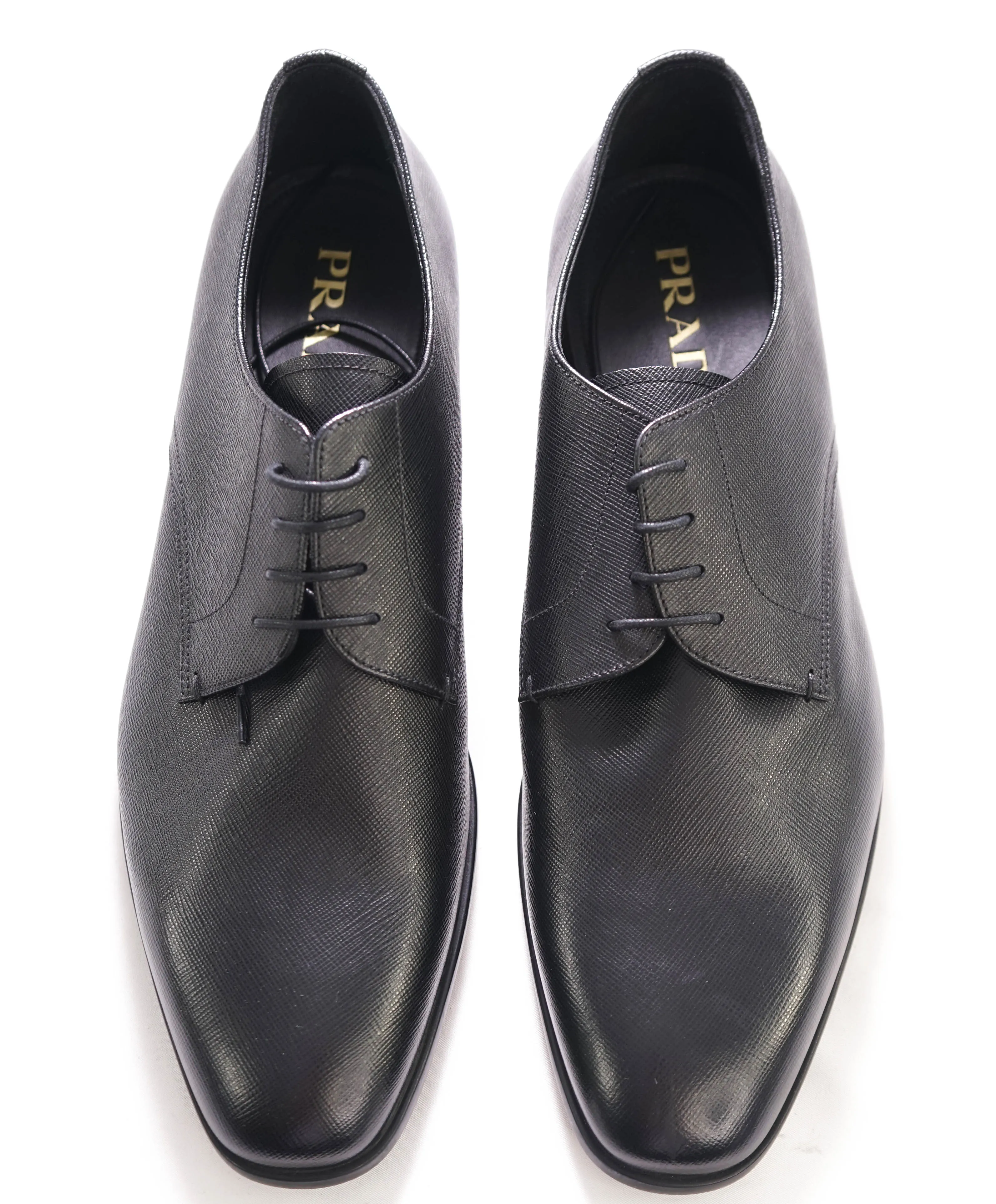 $950 PRADA - Black Saffiano Leather Oxfords - 11.5US (10.5 Prada)