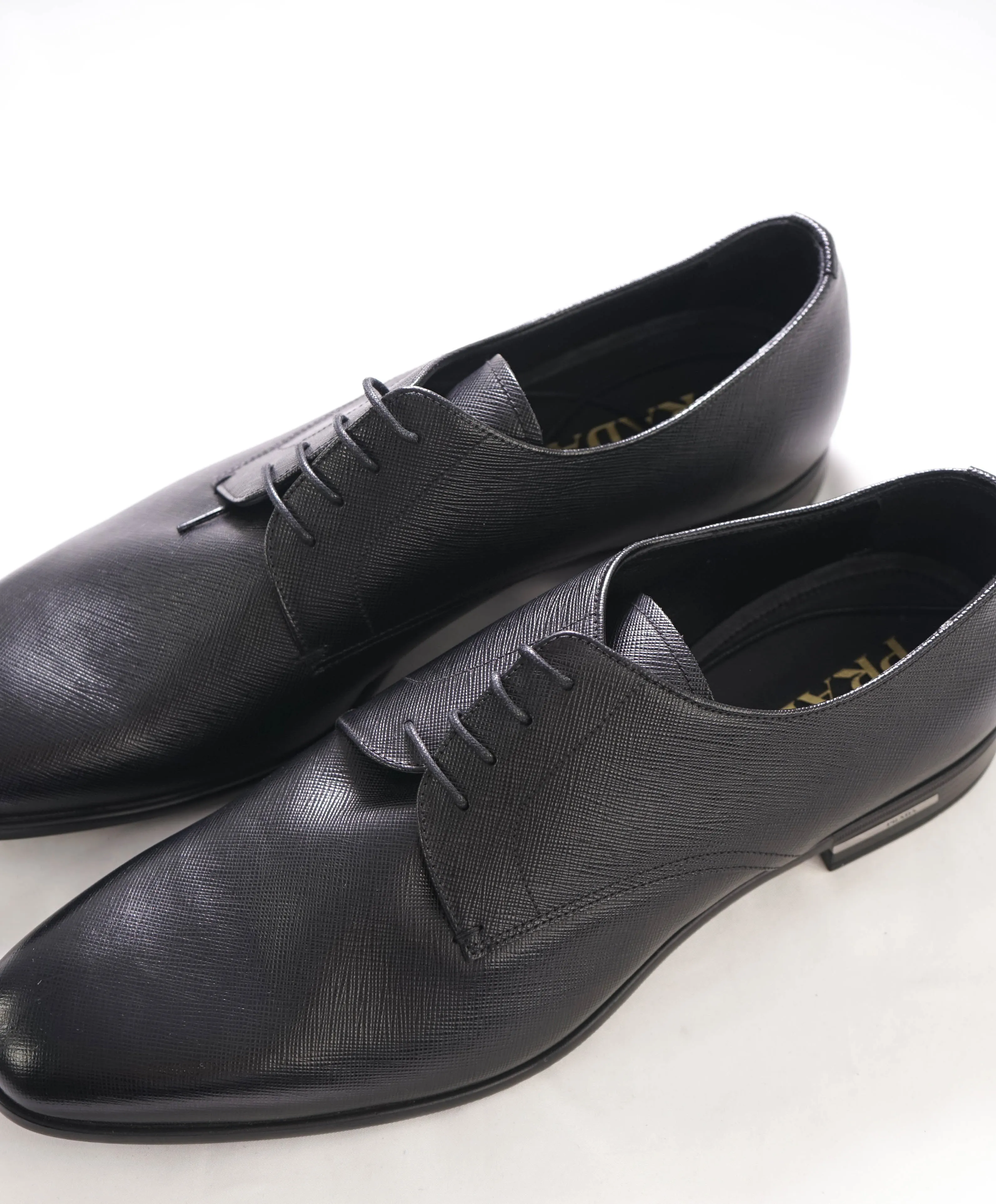 $950 PRADA - Black Saffiano Leather Oxfords - 11.5US (10.5 Prada)