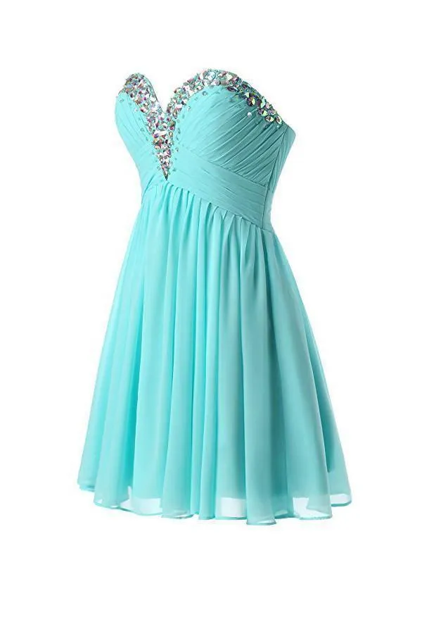 A-line Sweetheart Mini Chiffon Evening Gowns Homecoming Dresses PG059