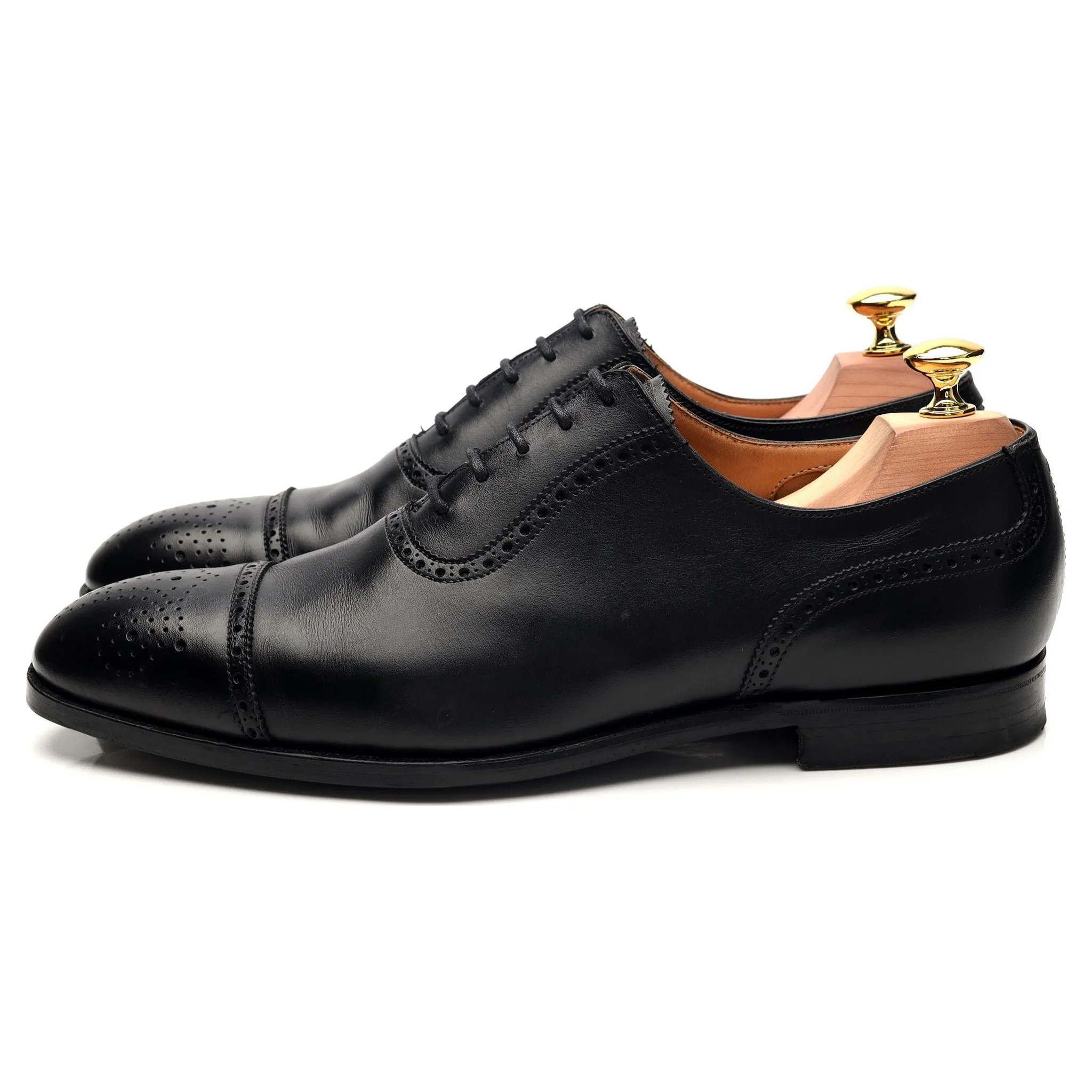 'Adam' Black Leather Oxford Brogues UK 7.5 E