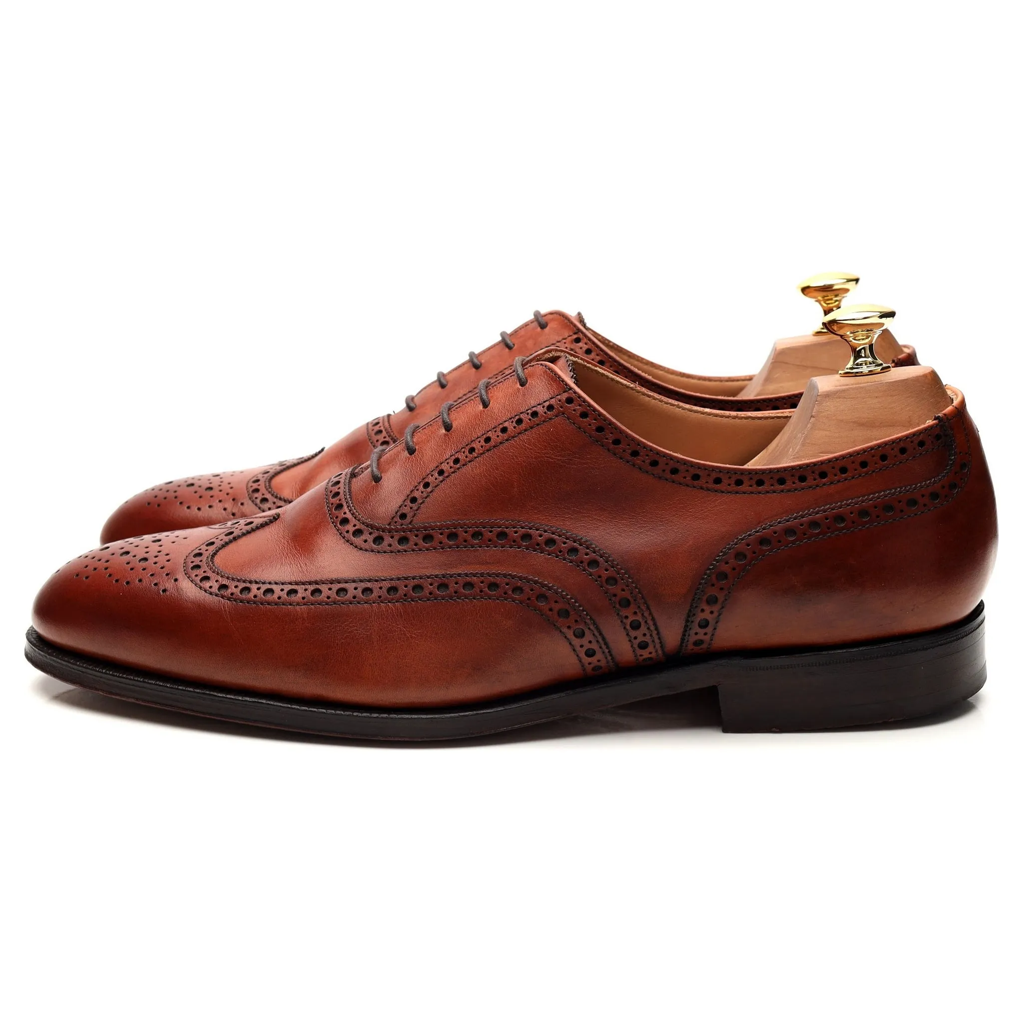 'Albemarle' Tan Brown Leather Oxford Brogue UK 10 E