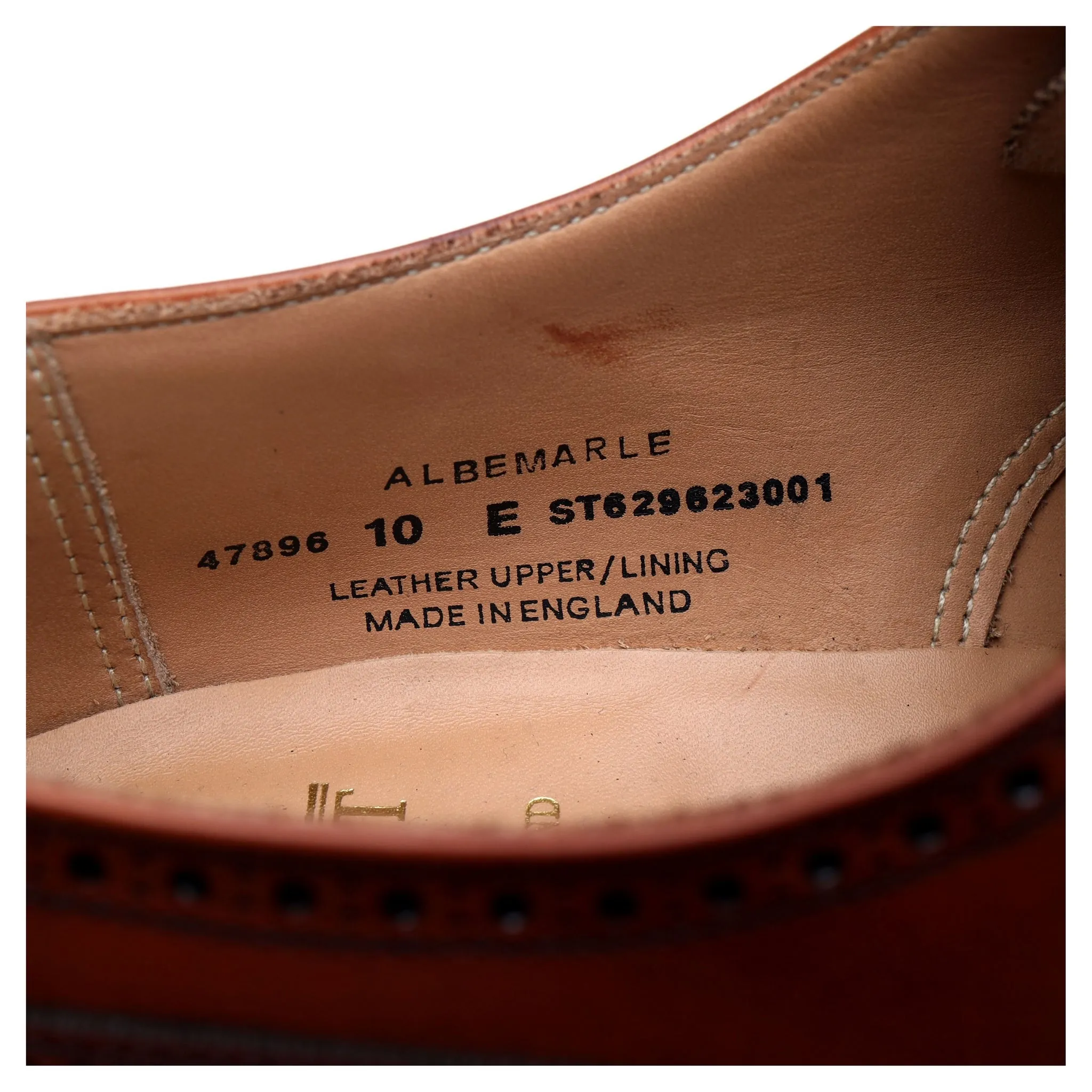 'Albemarle' Tan Brown Leather Oxford Brogue UK 10 E