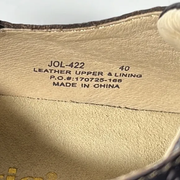 Alegria Joleen Molasses Brown Tooled Leather Slip On Oxford Size 40 / 10