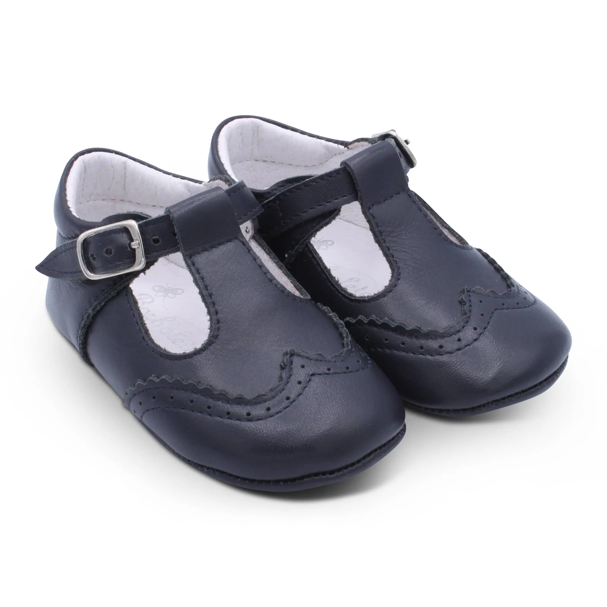'Alex' Boys Navy Leather Pre-Walker Shoes