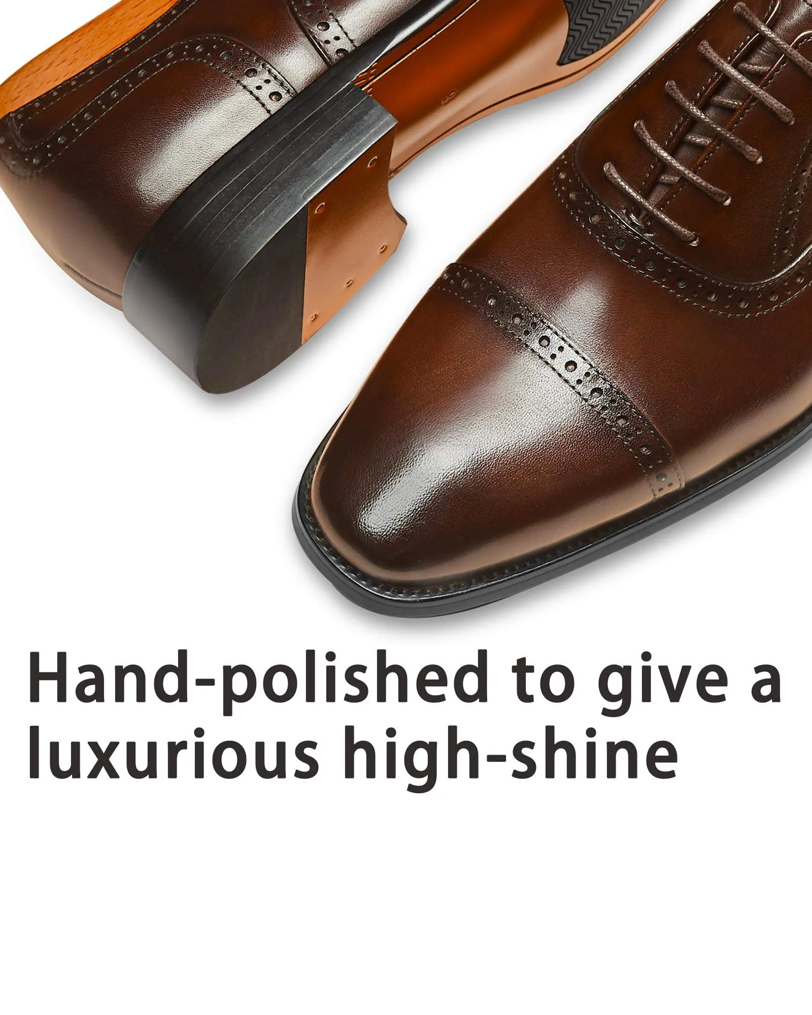 ALIPASINM Mens Oxford Leather Formal Dress Shoes Dark Brown, 11