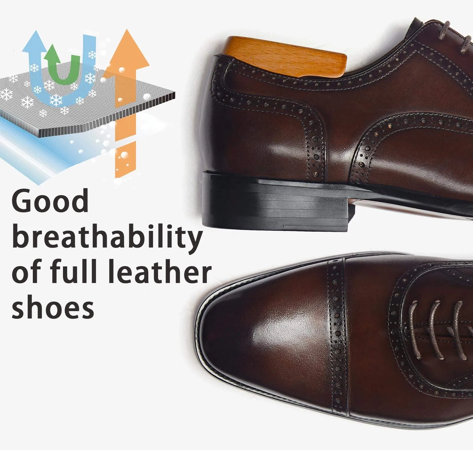 ALIPASINM Mens Oxford Leather Formal Dress Shoes Dark Brown, 11