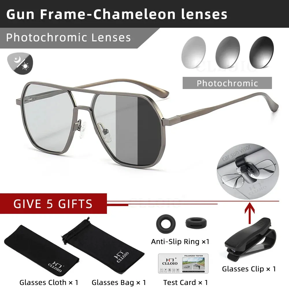 Aluminum Photochromic Sunglasses Men Women