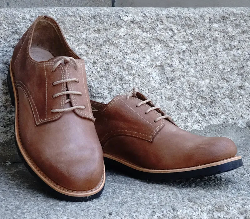 Annapurna Leather Derby Lace-up Shoes - Natural