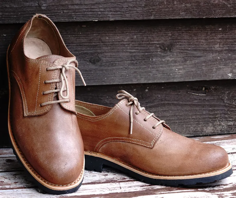 Annapurna Leather Derby Lace-up Shoes - Natural