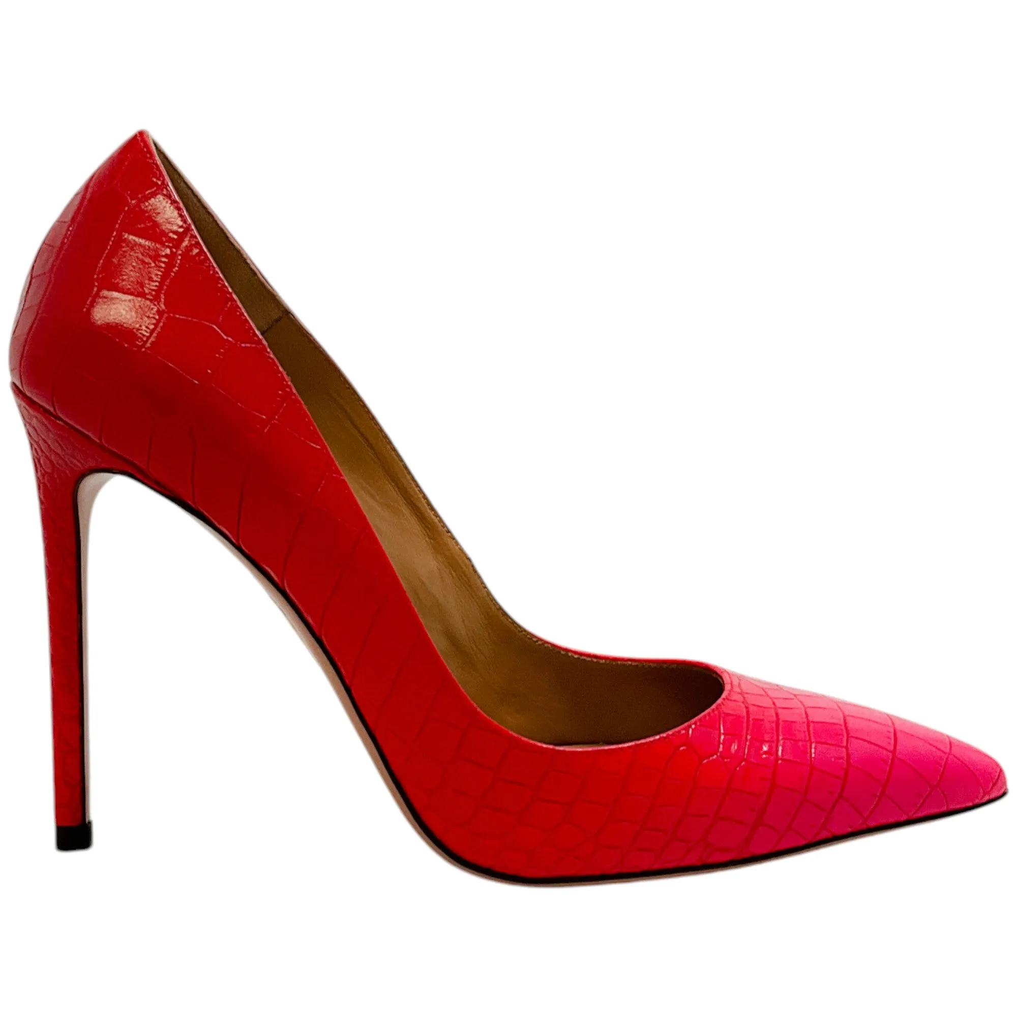 Aquazzura Pink Ombre Croc Embossed Purist 105 Pumps