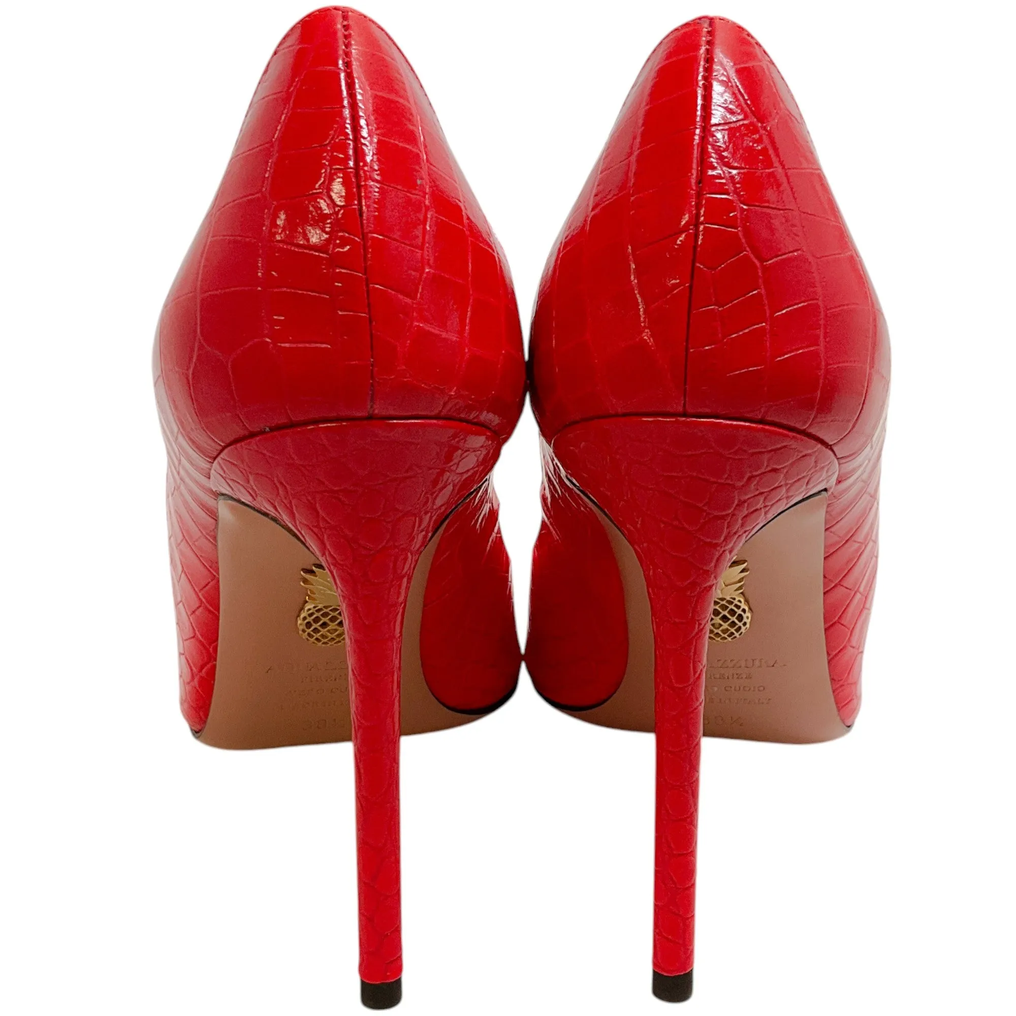 Aquazzura Pink Ombre Croc Embossed Purist 105 Pumps