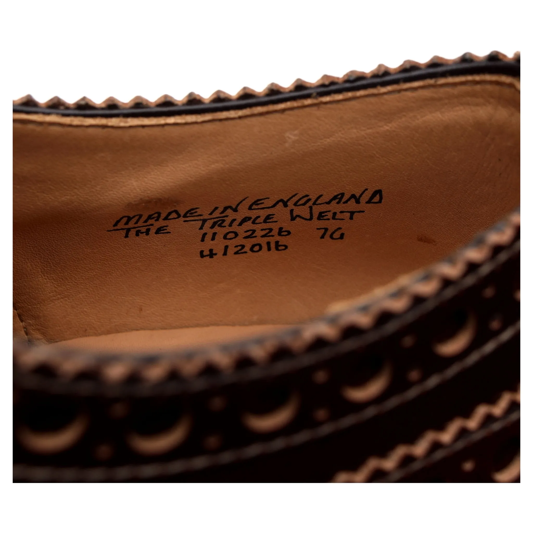 'Archie' Triple Welt Brown Leather Brogue UK 7 G