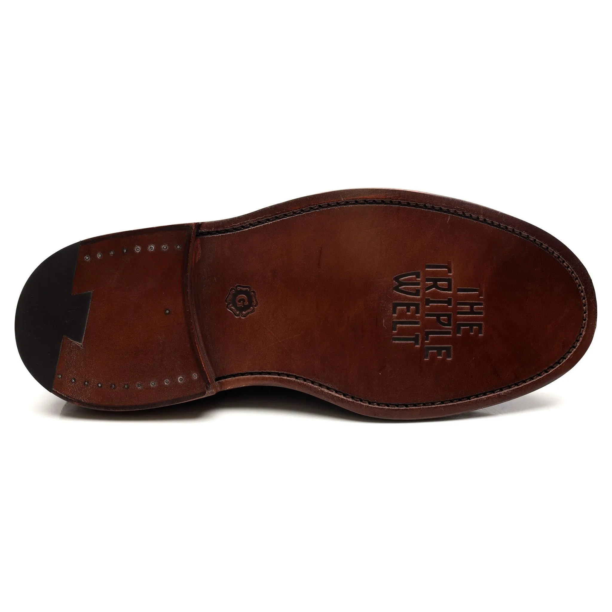 'Archie' Triple Welt Brown Leather Brogue UK 7 G