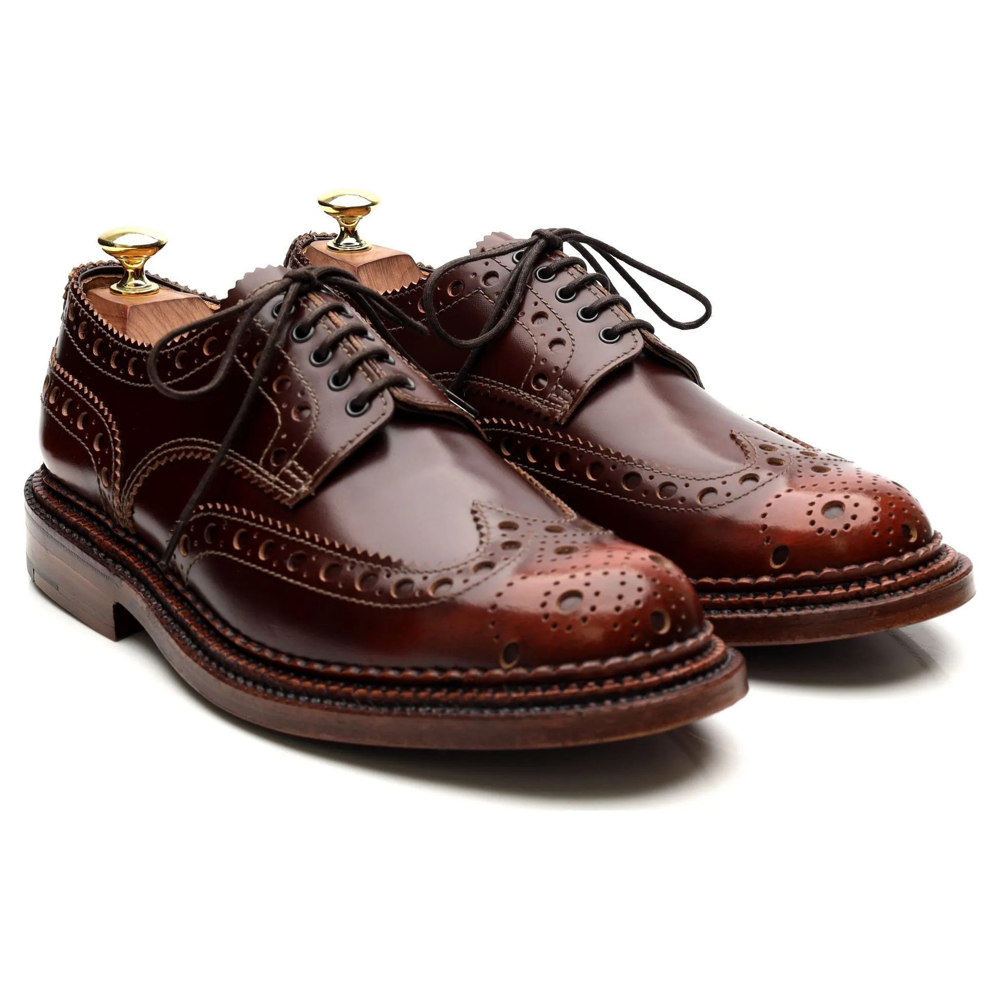 'Archie' Triple Welt Brown Leather Brogue UK 7 G