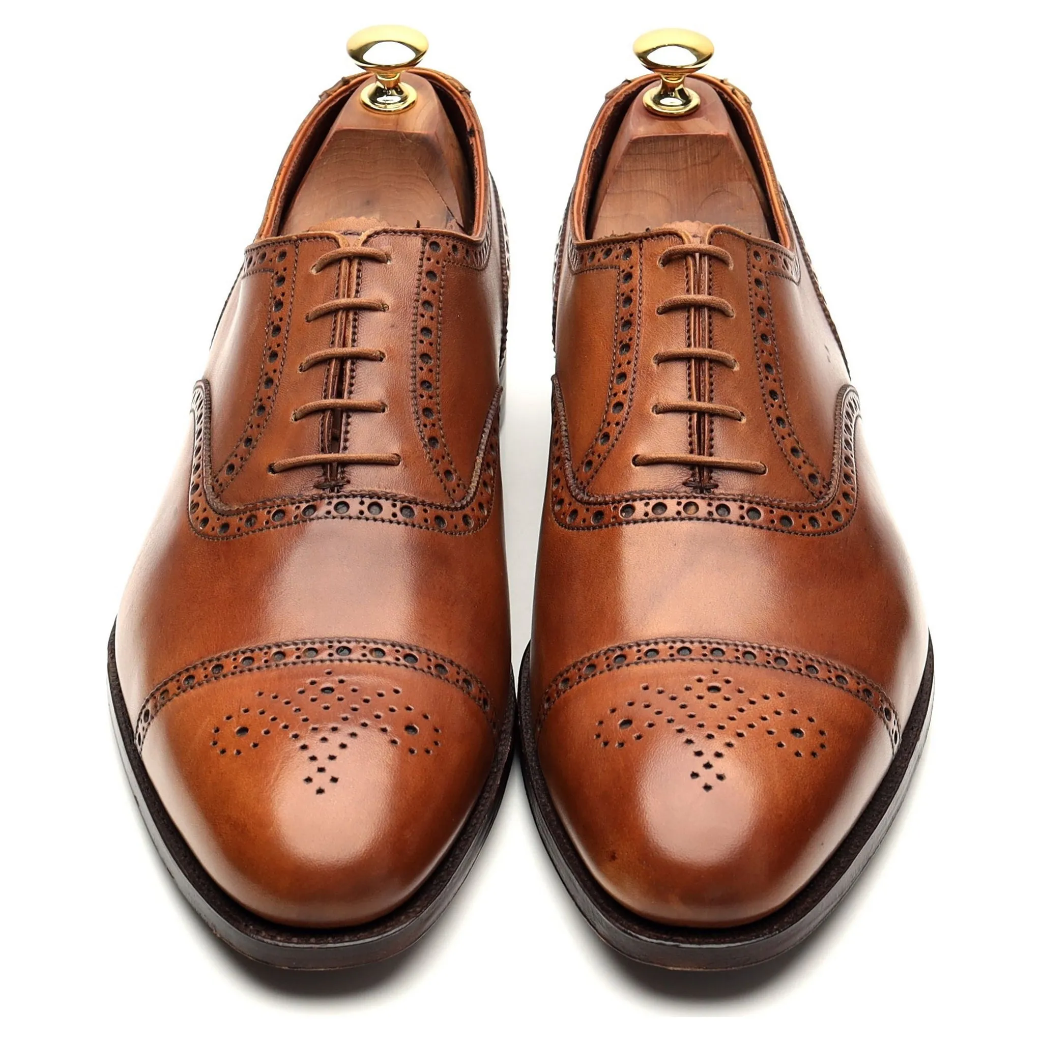 'Barrington 2' Tan Brown Leather Oxford Brogue UK 9.5 E