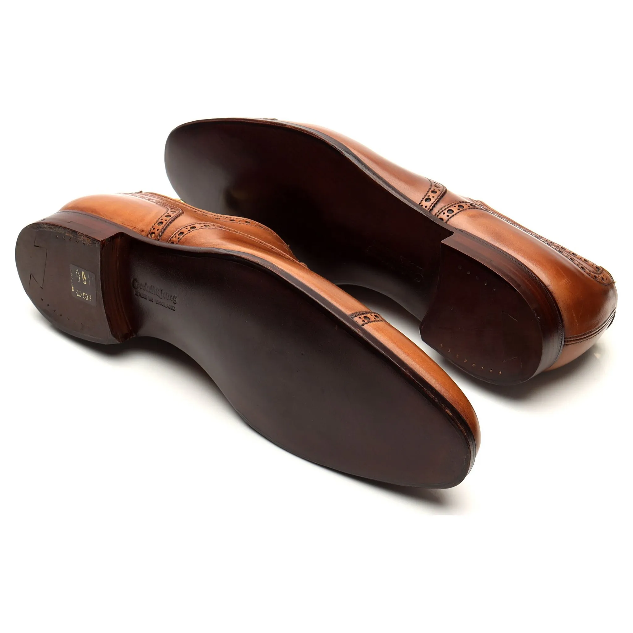 'Barrington 2' Tan Brown Leather Oxford Brogue UK 9.5 E