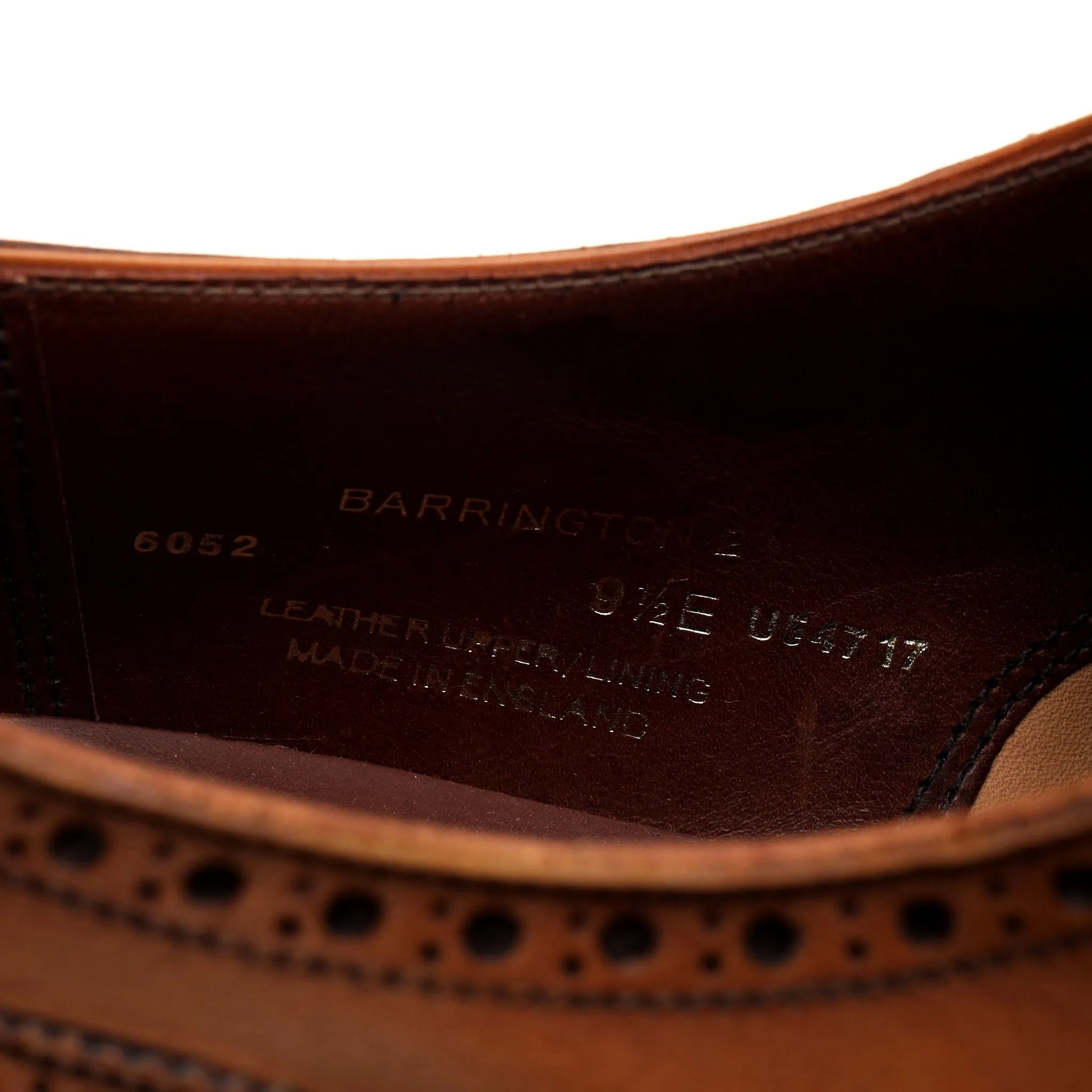 'Barrington 2' Tan Brown Leather Oxford Brogue UK 9.5 E