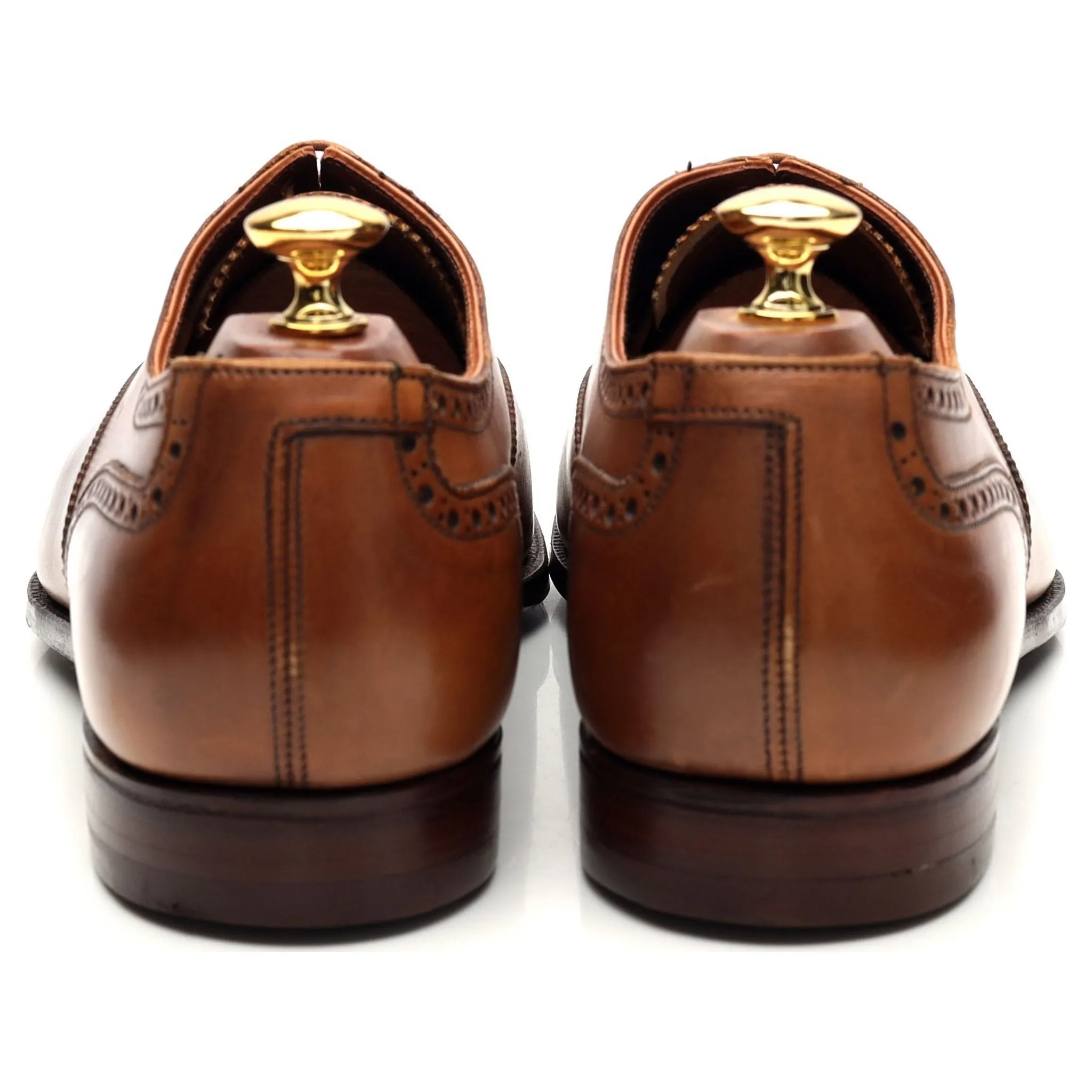 'Barrington 2' Tan Brown Leather Oxford Brogue UK 9.5 E