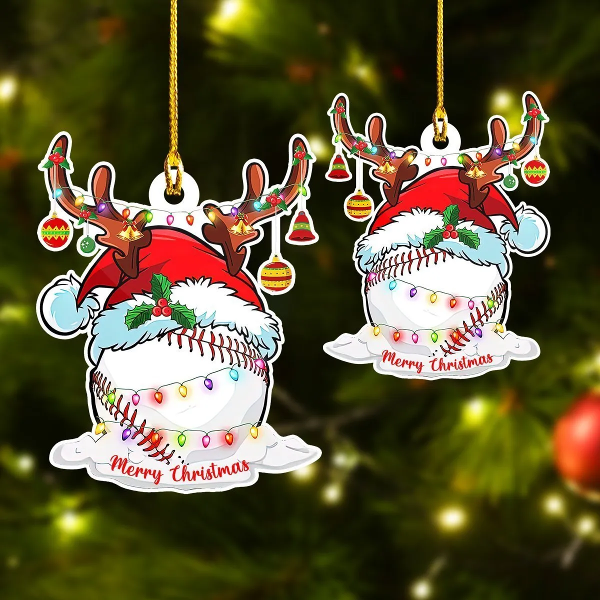 Baseball Christmas Light - Shaped Ornament - QB95