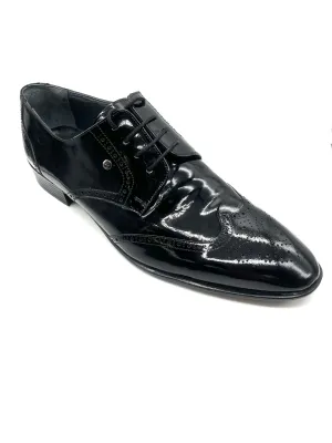 Basic Patent Leather Brogue Shoe - Black