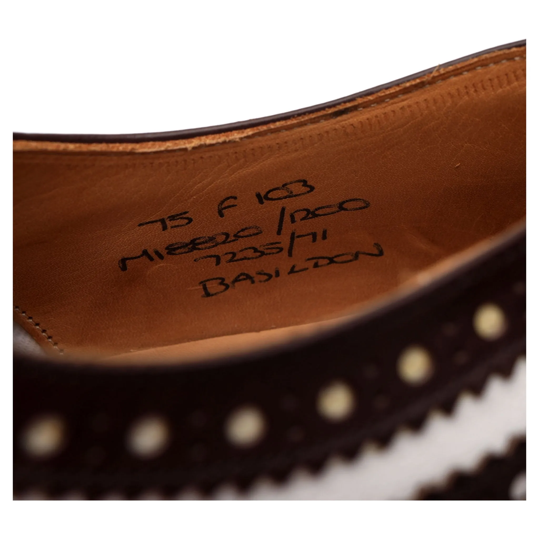 'Basildon' Brown / White Leather Spectator Brogue UK 7.5 F
