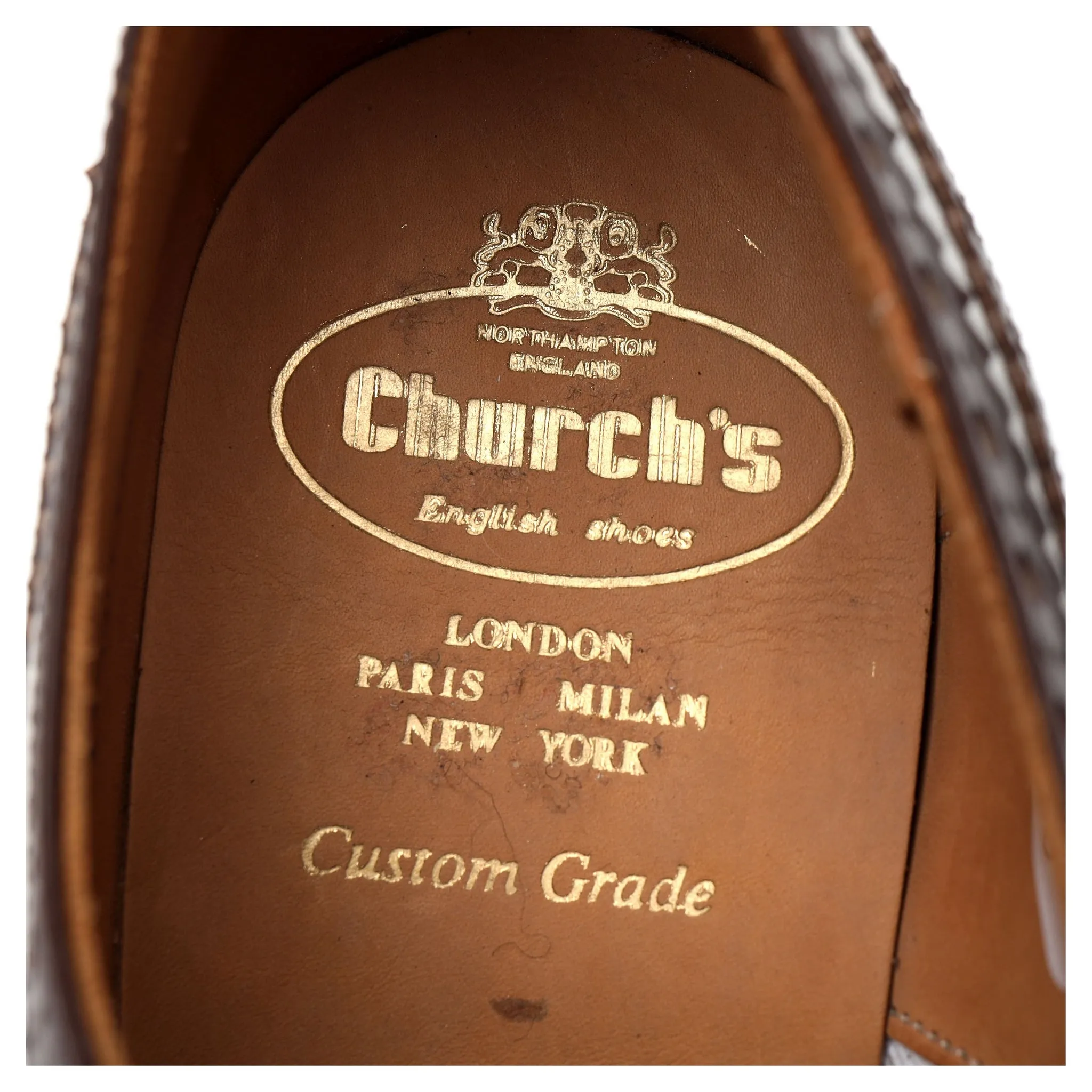 'Basildon' Brown / White Leather Spectator Brogue UK 7.5 F