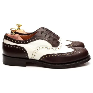 'Basildon' Brown / White Leather Spectator Brogue UK 7.5 F