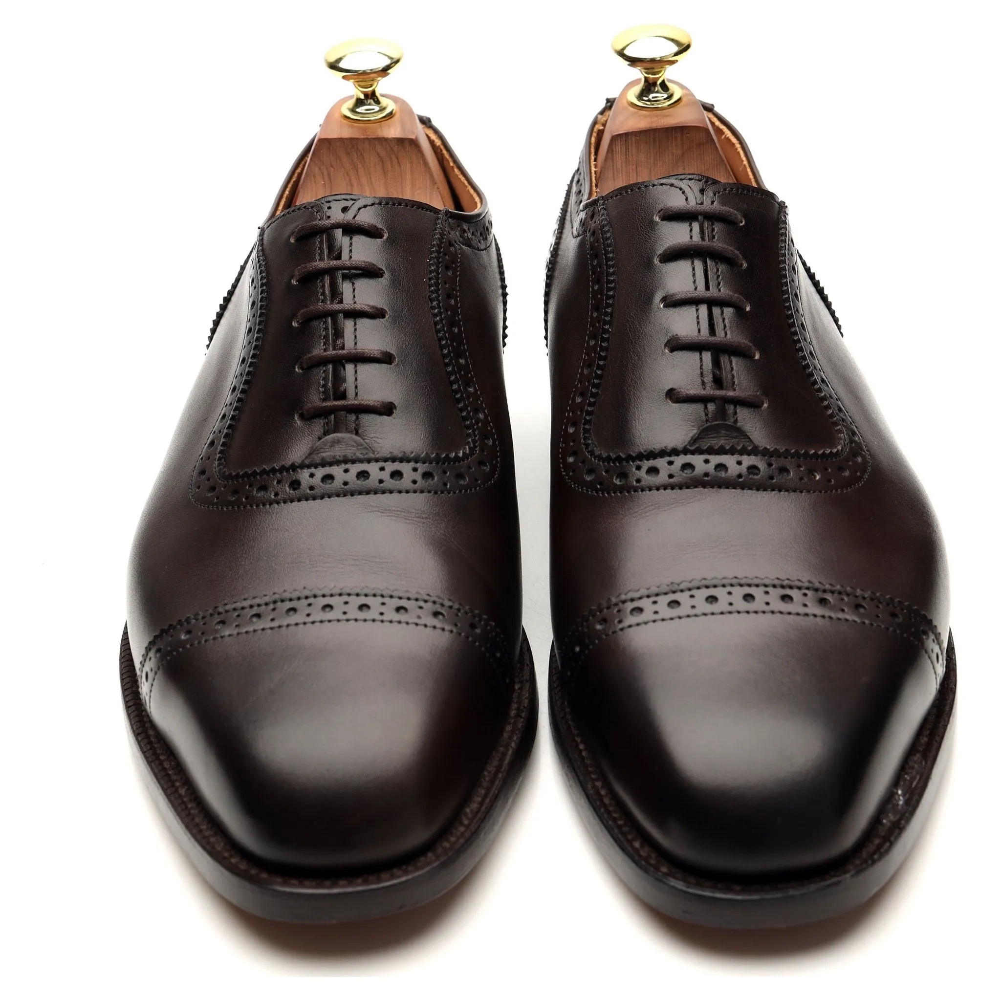 'Belgrave' Dark Brown Leather Oxford Brogue UK 7.5