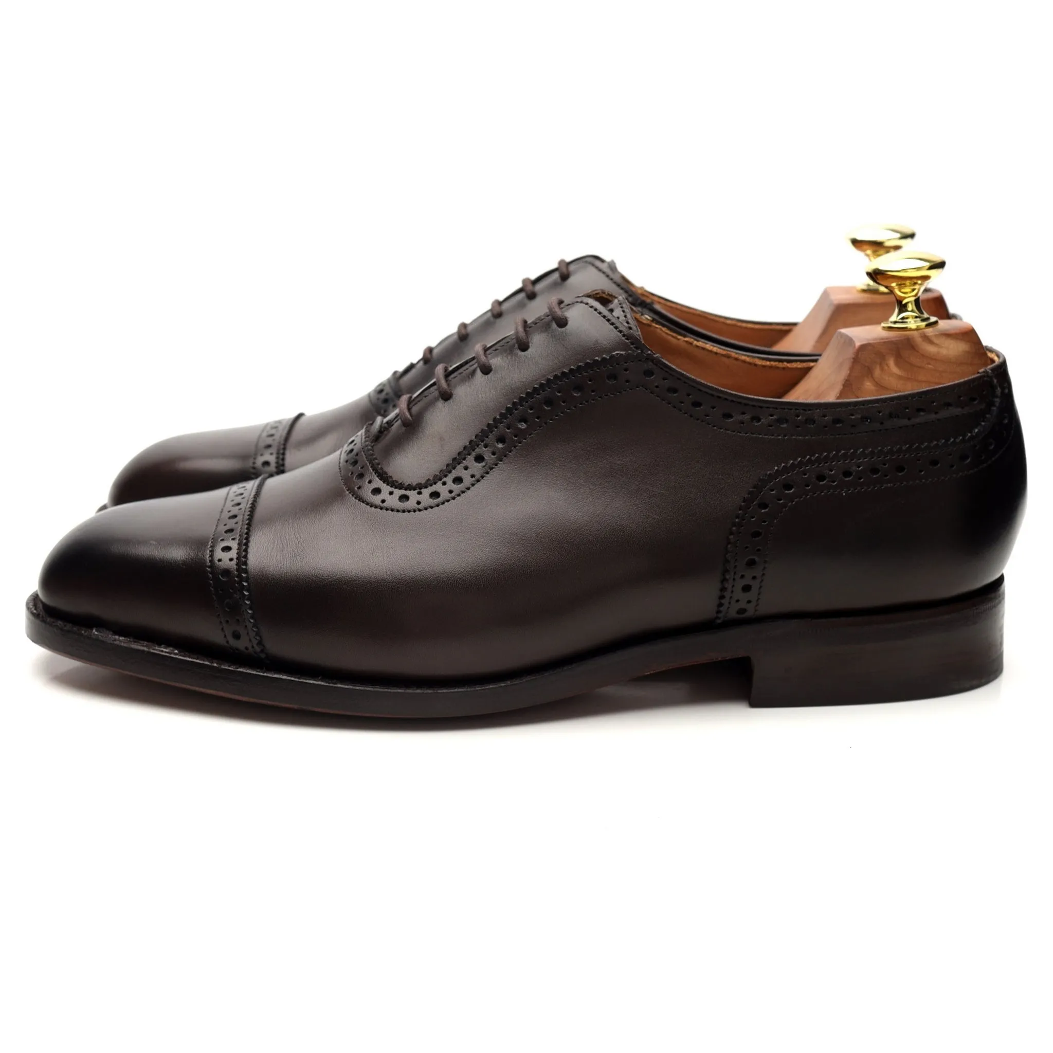 'Belgrave' Dark Brown Leather Oxford Brogue UK 7.5