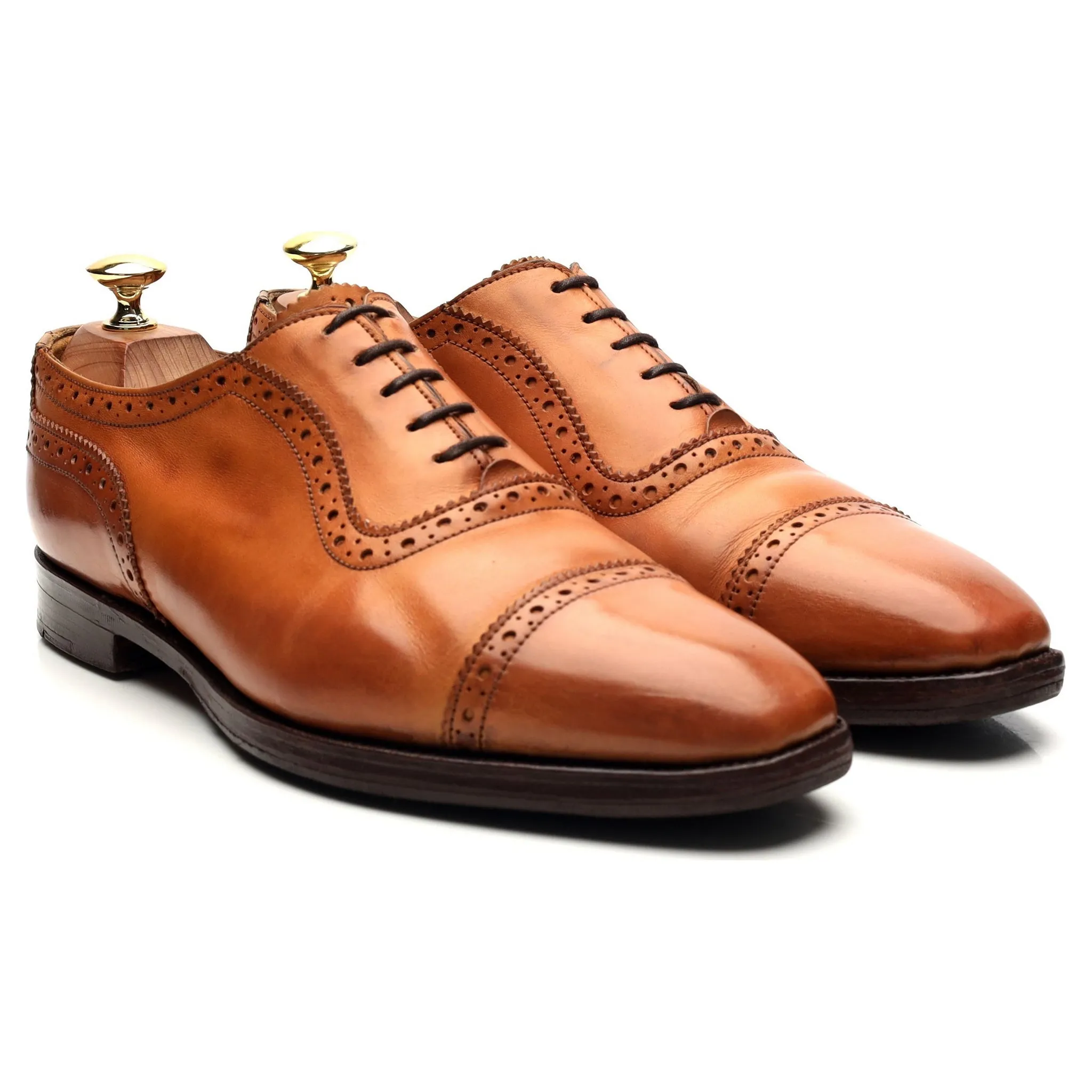 'Belgrave' Tan Brown Leather Oxford UK 8