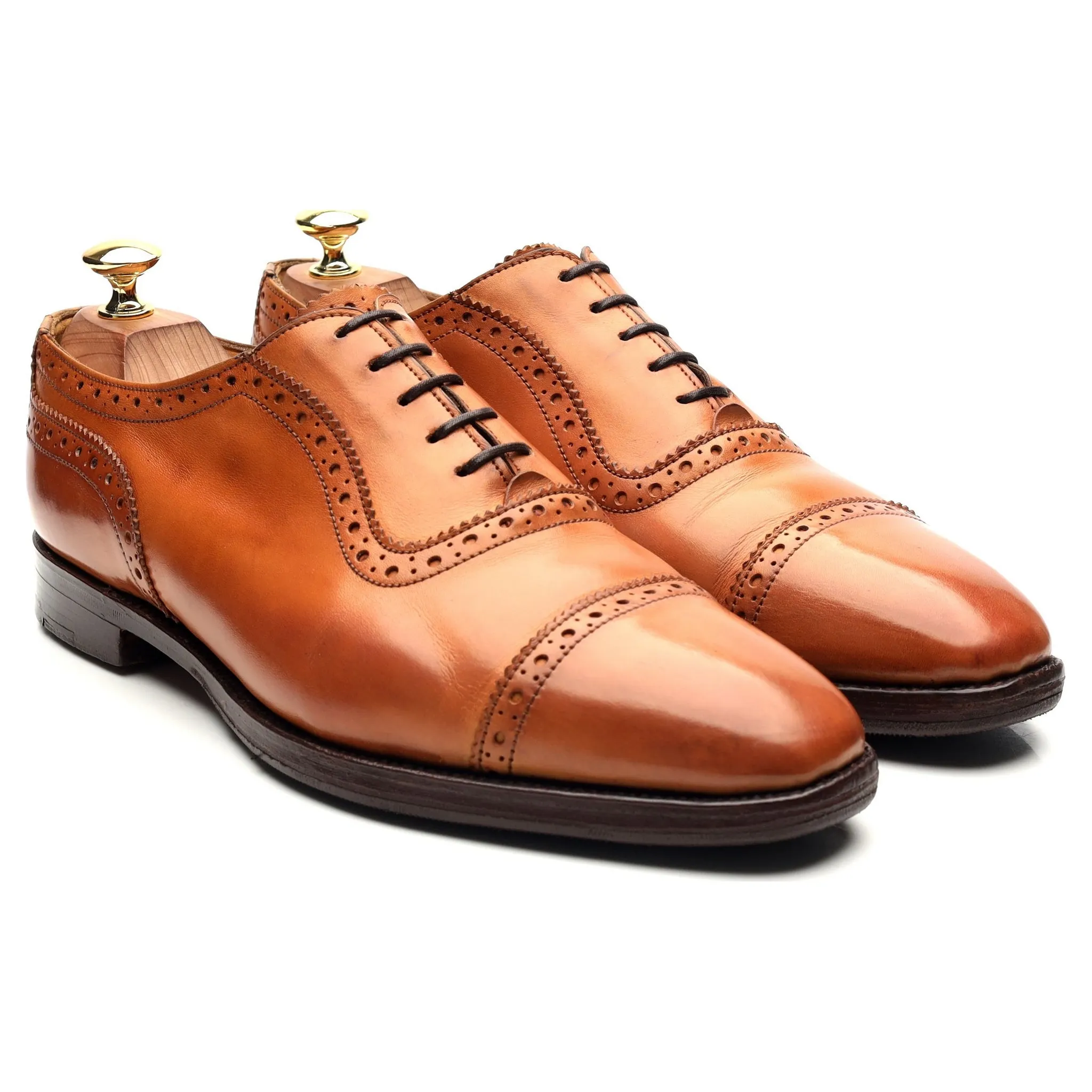 'Belgrave' Tan Brown Leather Oxford UK 8