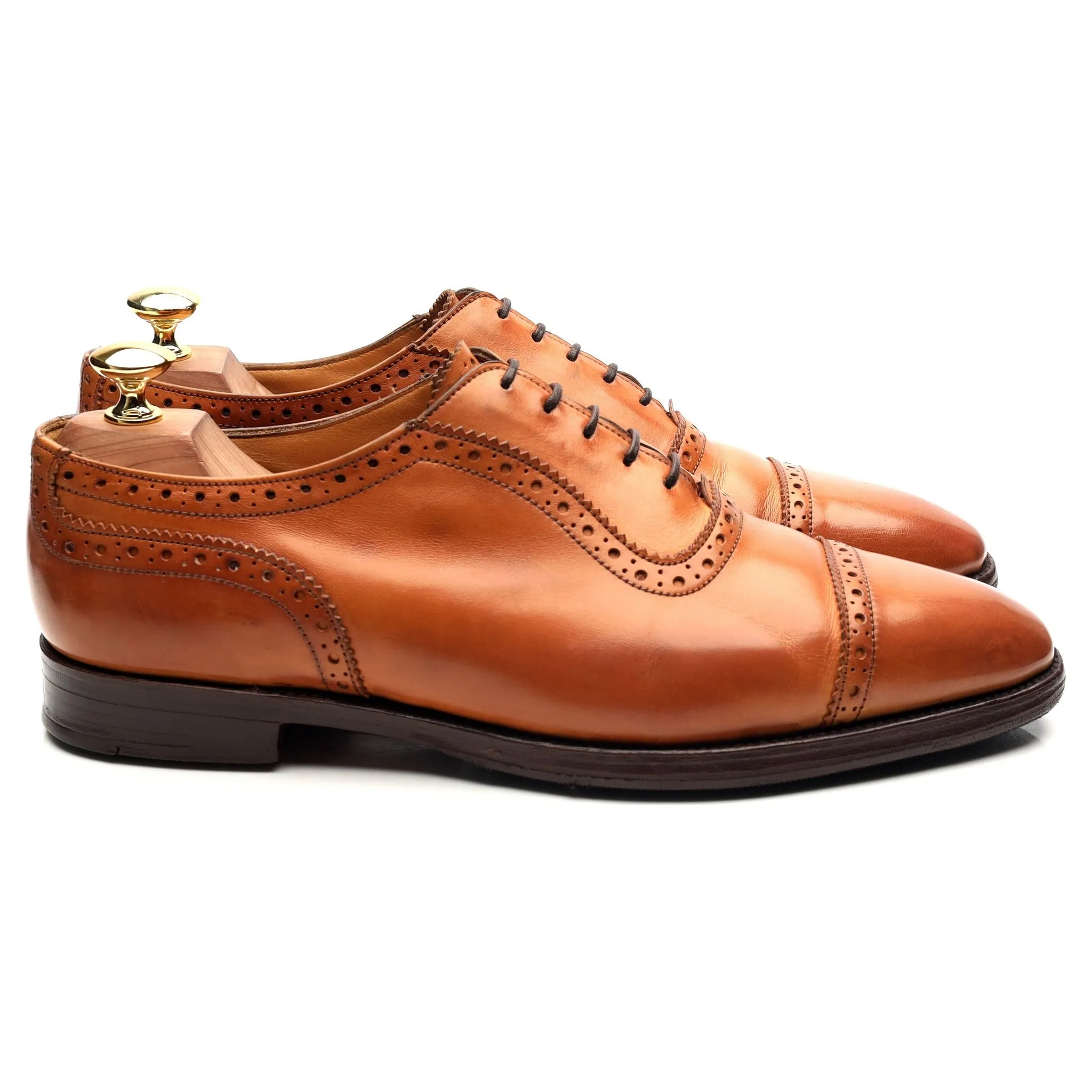 'Belgrave' Tan Brown Leather Oxford UK 8